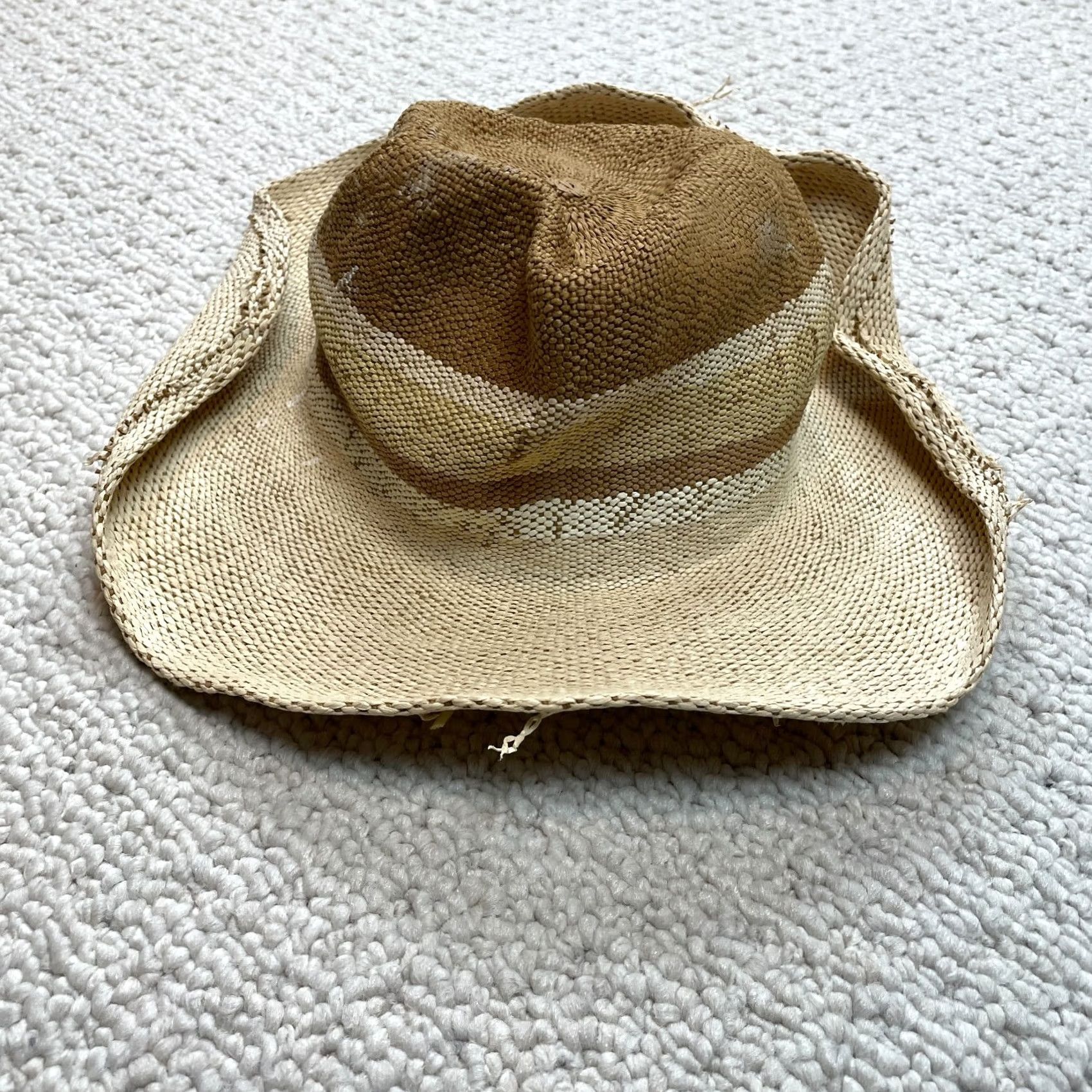 Vintage San Diego Hat Co. Sun Hat Womens One Size Yellow Paper Panama Curved Brim Straw Lightweight Wide Brim Size ONE SIZE - 5 Thumbnail