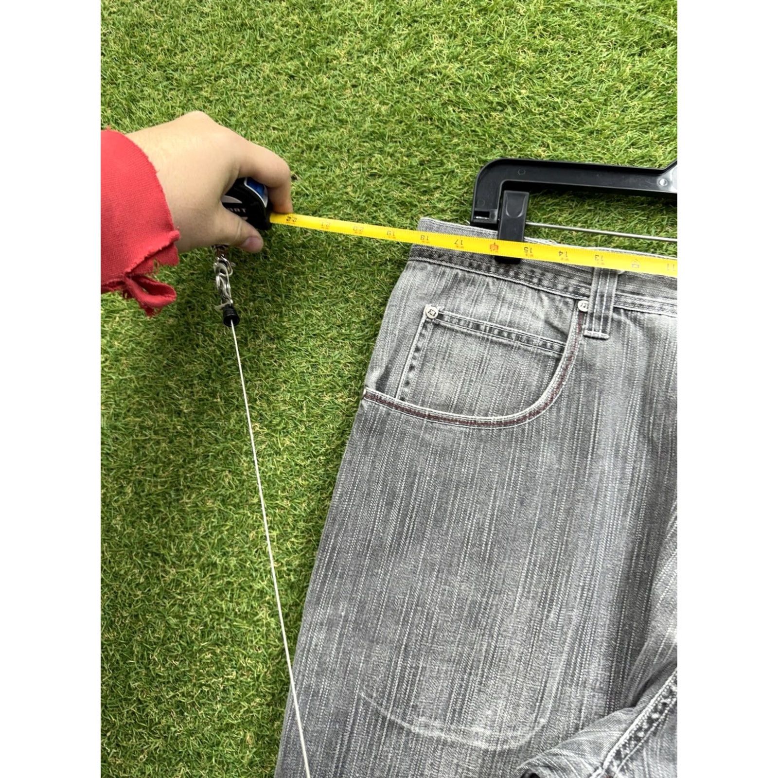 Vintage VINTAGE roman royalty Jeans Mens 40x32 Loose Baggy Wide-Leg 2000s Hip Hop 5-Pocket Denim Gray Cotton Buttons Zip Inseam 32 Mens Size US 40 / EU 56 - 5 Thumbnail