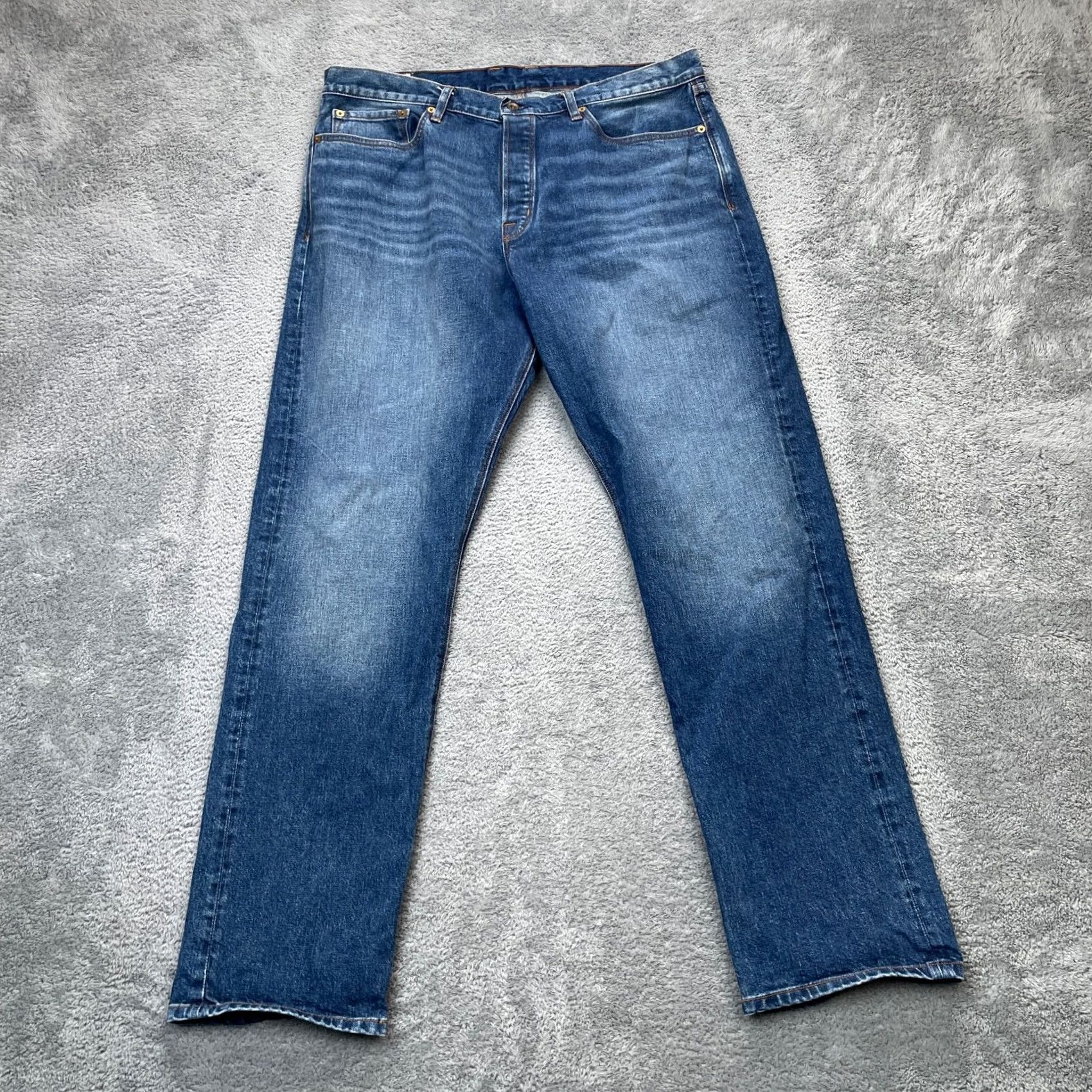 Denime Wies Made Jeans Mens 34x34 Blue Jack Style Straight Leg USA Made Denim Premium Jeans Size US 34 / EU 50 - 2 Thumbnail