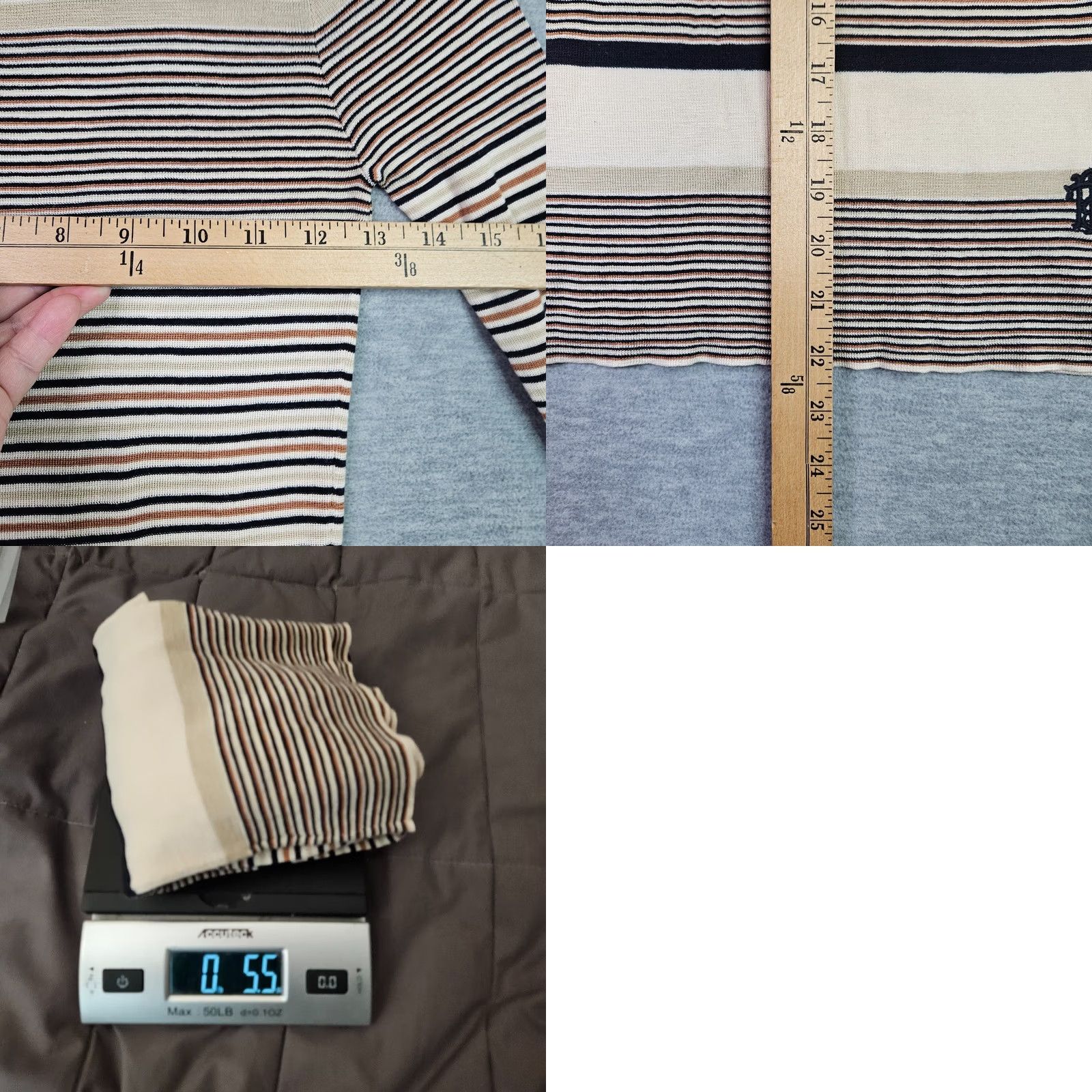 Tory Burch Tory Burch Women's XS Pullover Silk Knit Striped Knit Silk Alpaca 3/4 Sleeve Sweater Multicolor Modern Logo Knitted Pullover Sweater Womens XS Size XS / US 0-2 / IT 36-38 - 8 Thumbnail