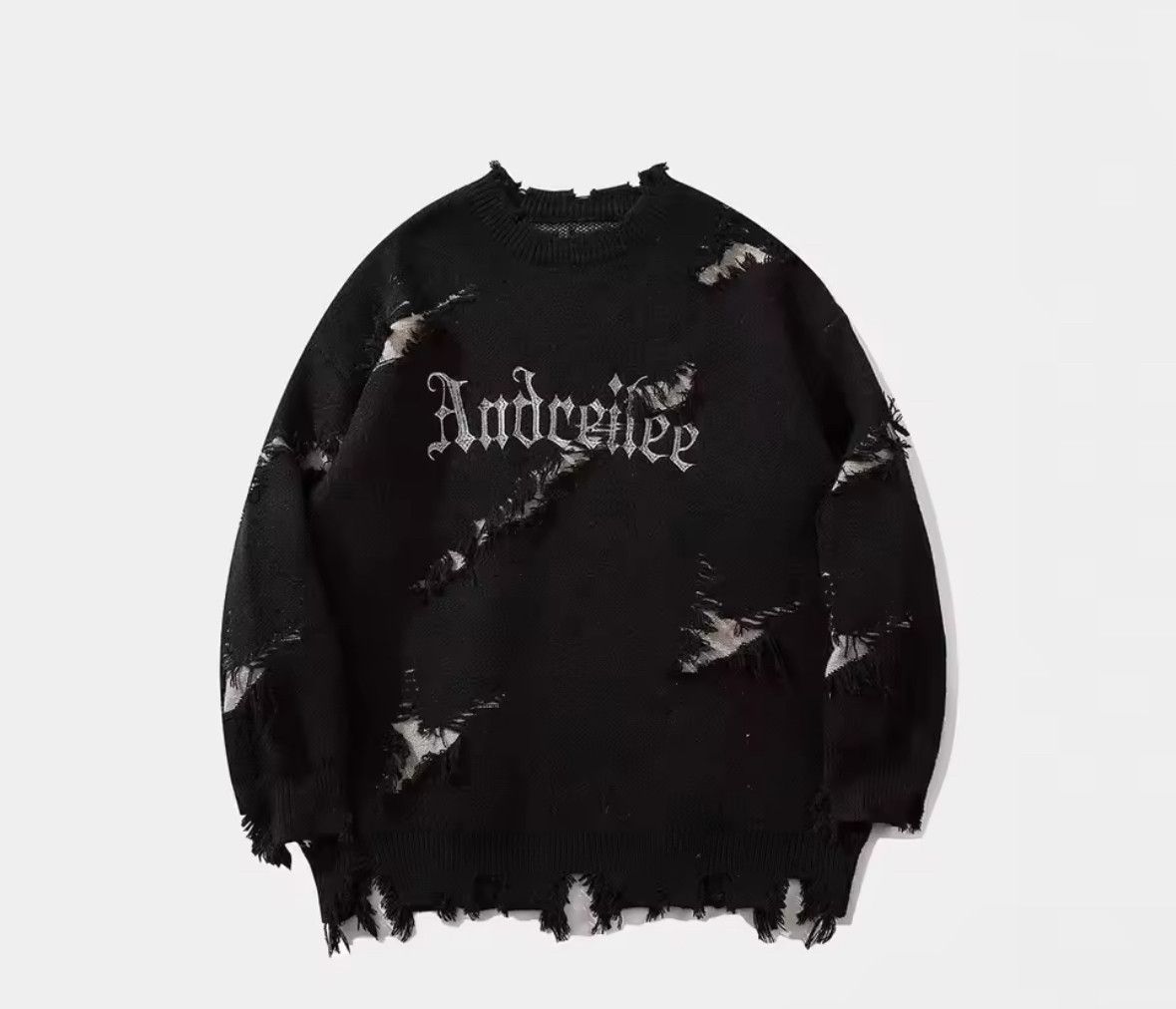 Vintage Streetwear Vintage American Dark Distressed Sweater Jacquard Size US XL / EU 56 / 4 - 2 Thumbnail
