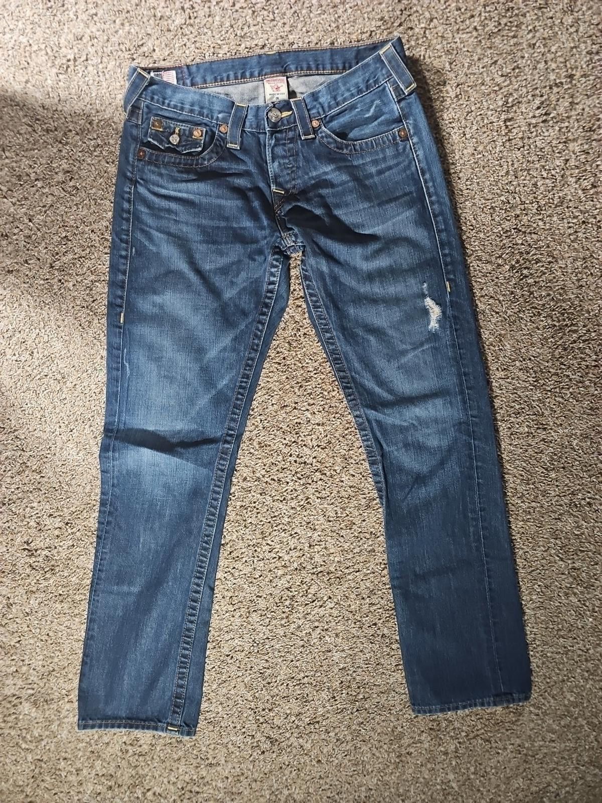 True Religion True Religion Jordan Sz 28 Flap Pockets Jeans Size 28" / US 6 / IT 42 - 1 Thumbnail
