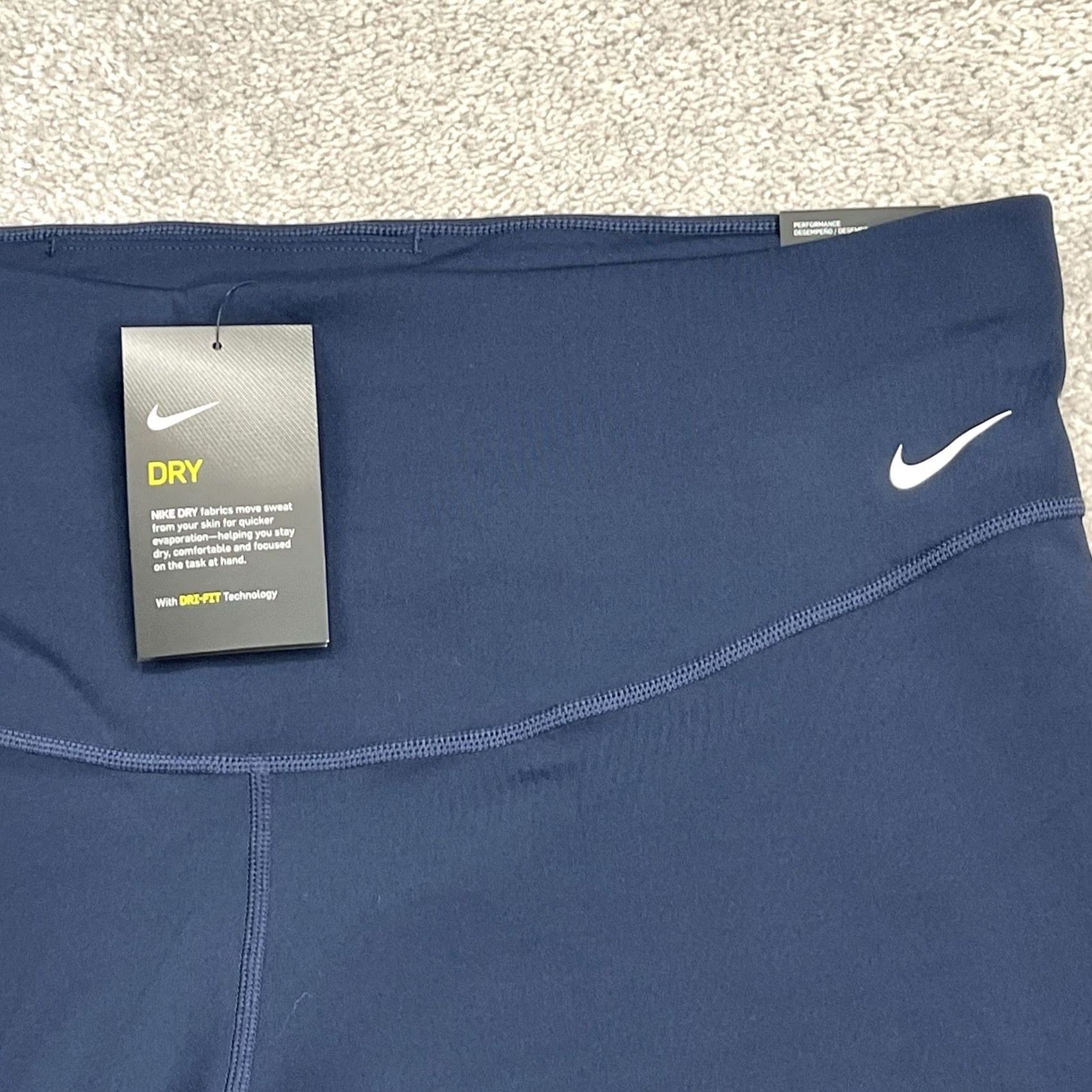 Nike Nike One Shorts Women’s 2X Dri-FIT High-Waisted 7" Biker DD0425-451 Blue NWT NEW Size 40" / US 18 - 2 Thumbnail