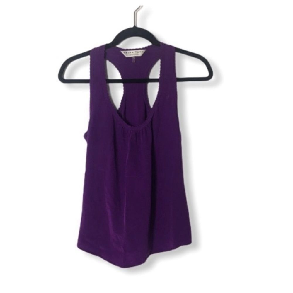Trina Turk Trina Turk 100% Silk Purple Racerback Tank Top | Size S | Sc Size S / US 4 / IT 40 - 2 Thumbnail
