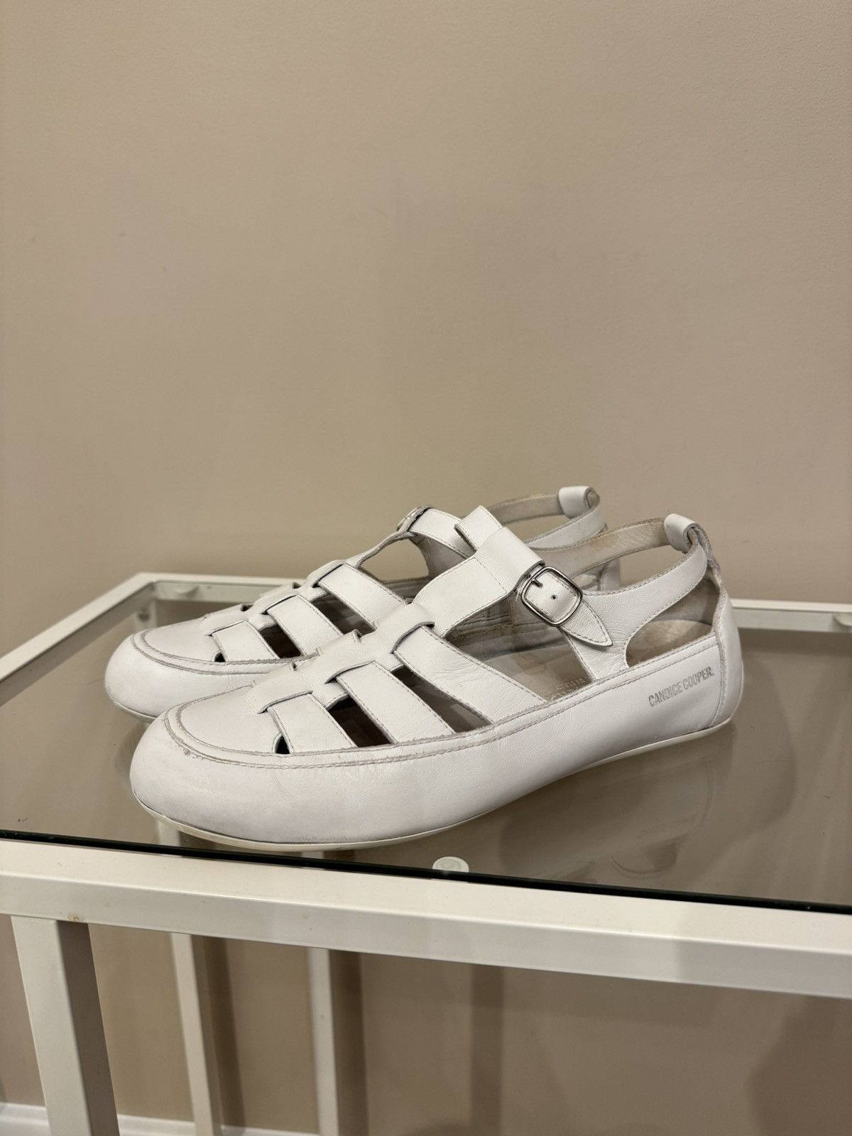 Genuine Leather Candice Cooper white leather sandals for summer Size US 10 / IT 40 - 3 Thumbnail