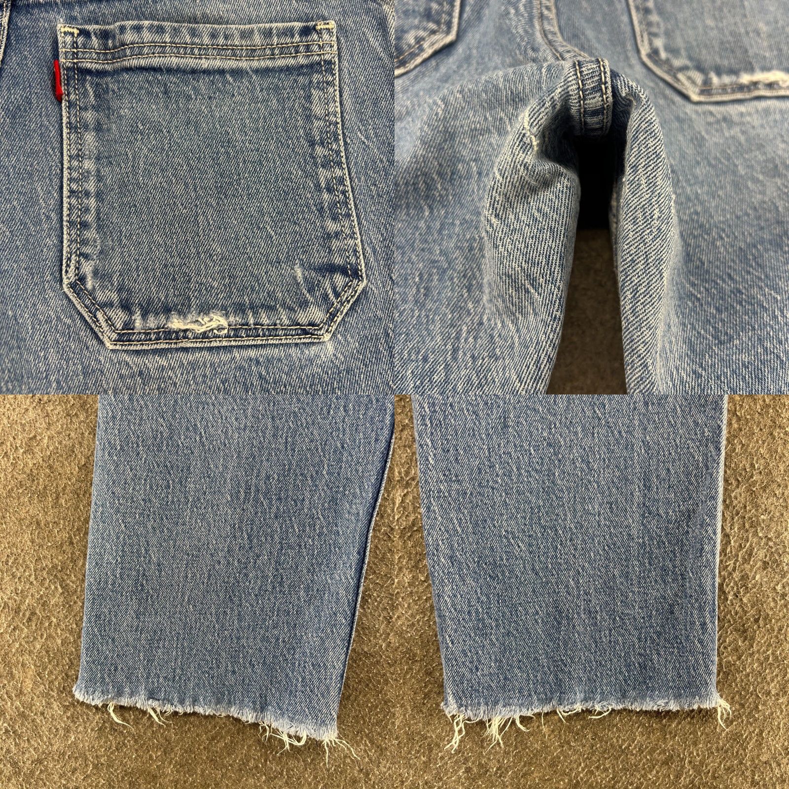 Levi's Levi's 501 Jeans Womens 28x24 Blue Straight Button Fly Premium Light Wash 90s Distressed Hem Fraying Vintage No Size 28" / US 6 / IT 42 - 9 Thumbnail