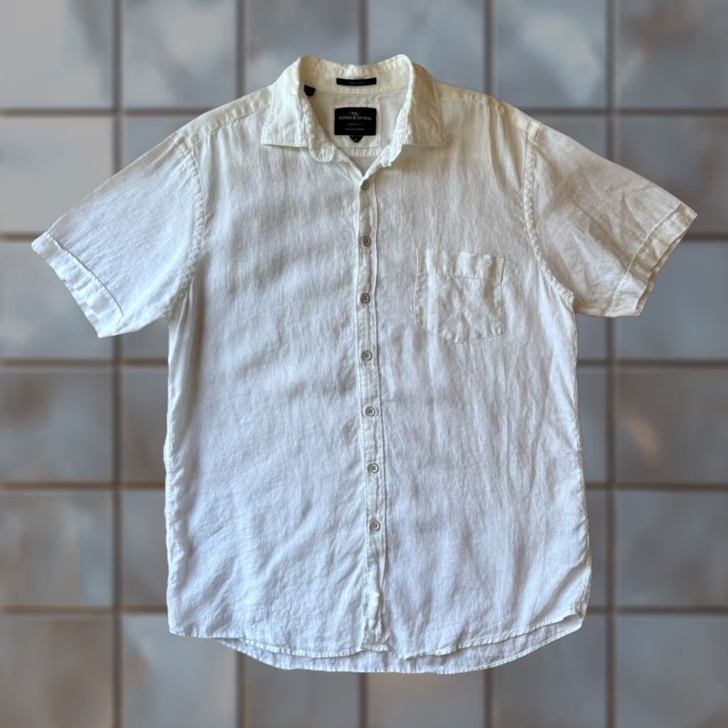 Rodd & Gunn Rodd & Gunn Linen Shirt XL White Casual Short Button Up New York Minimalist Mens Size US XL / EU 56 / 4 - 1 Thumbnail