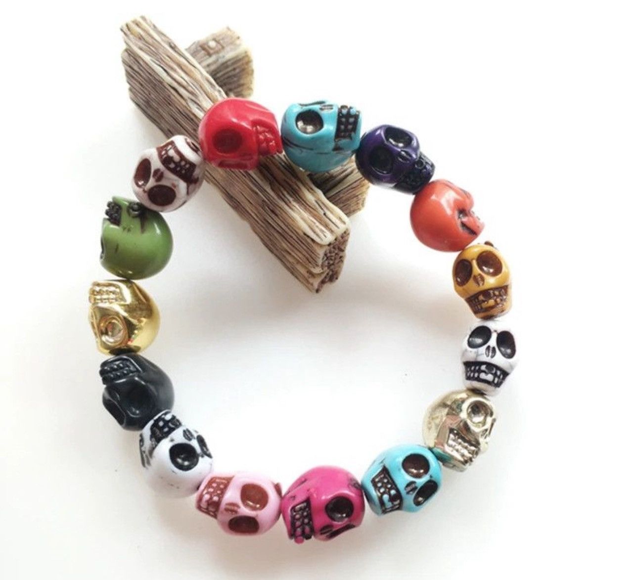 Jewelry Colorful Skull Bracelet Size ONE SIZE - 2 Thumbnail