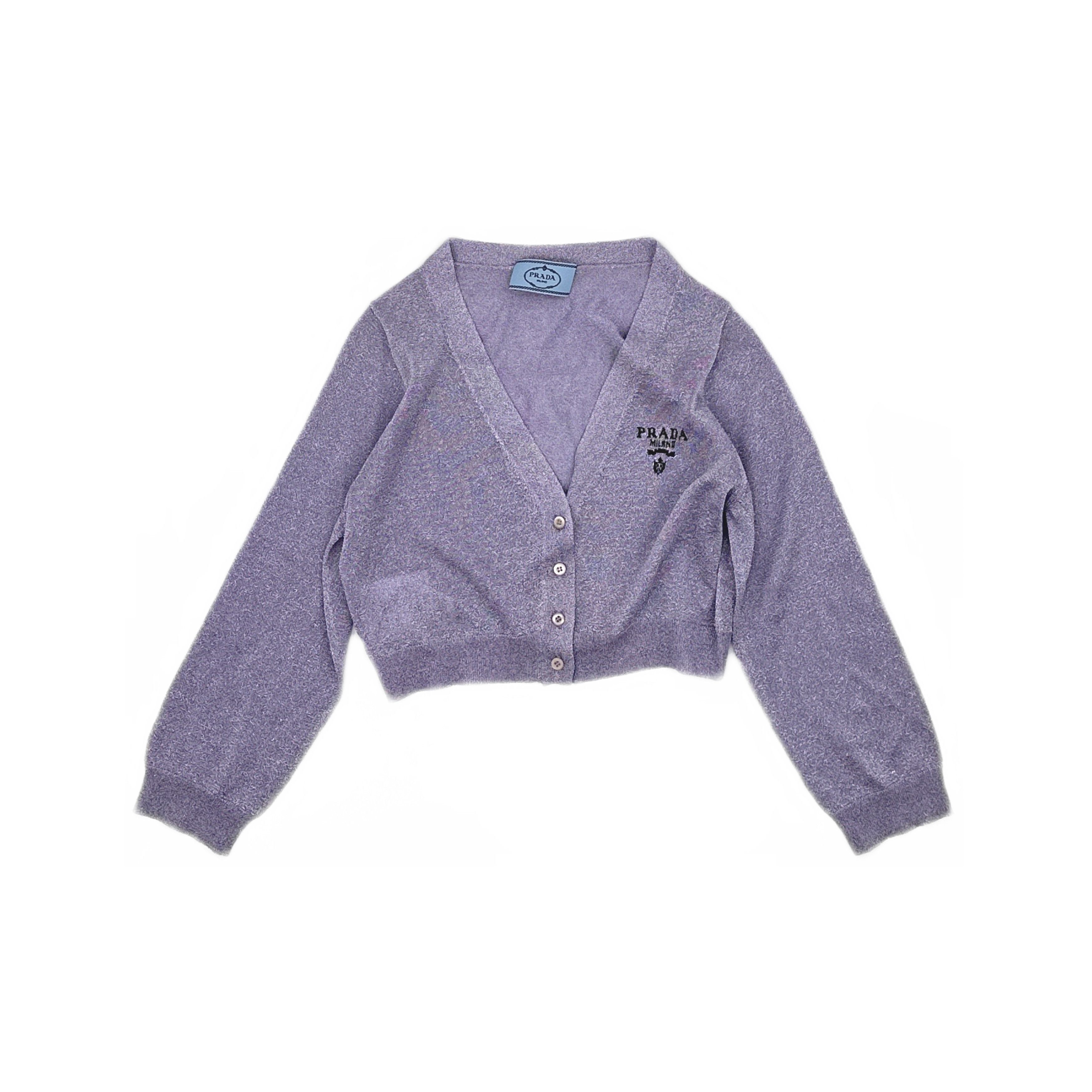 Prada Prada Purple V-Neck Cardigan Size 40 Size S / US 4 / IT 40 - 1 Thumbnail