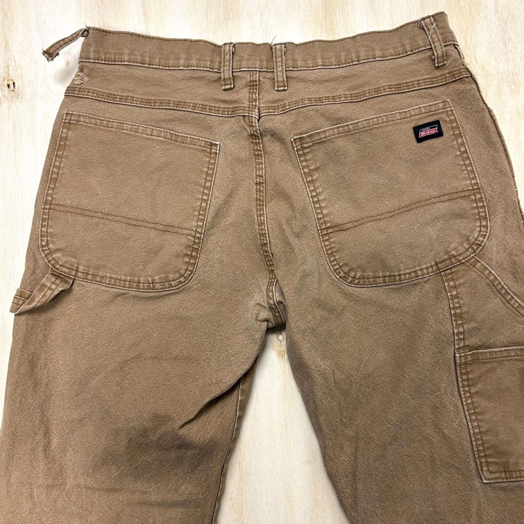 Dickies Dickies Mens 34x32 Brown Canvas Relaxed Straight Carpenter Work Pants Jeans Size US 34 / EU 50 - 4 Thumbnail