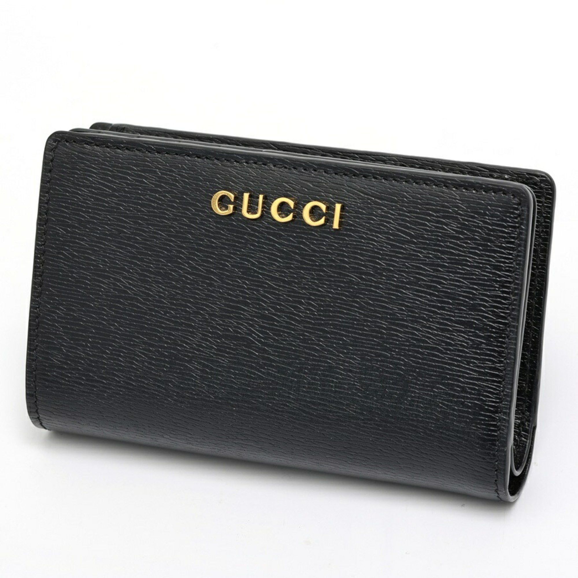 Gucci GUCCI Script Card Case Wallet Bi-fold 772640 Leather Black S-157682 Size ONE SIZE - 1 Thumbnail