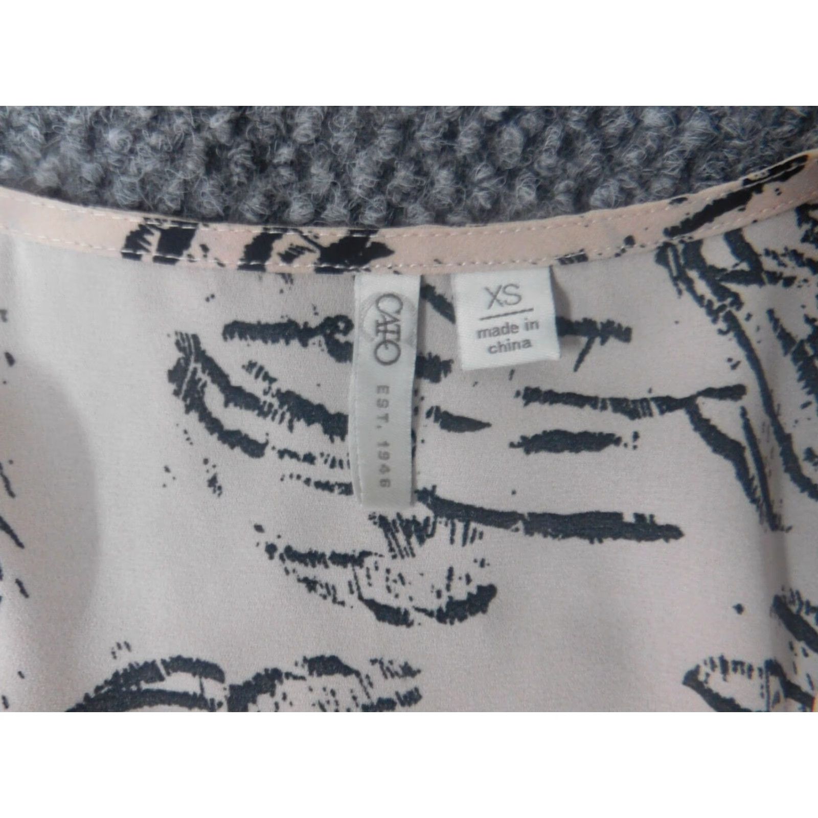 Vintage Cato Blouse XS Womens Floral Stretch Crew Neck Long Sleeve Casual Pink Regular Size XS / US 0-2 / IT 36-38 - 6 Thumbnail