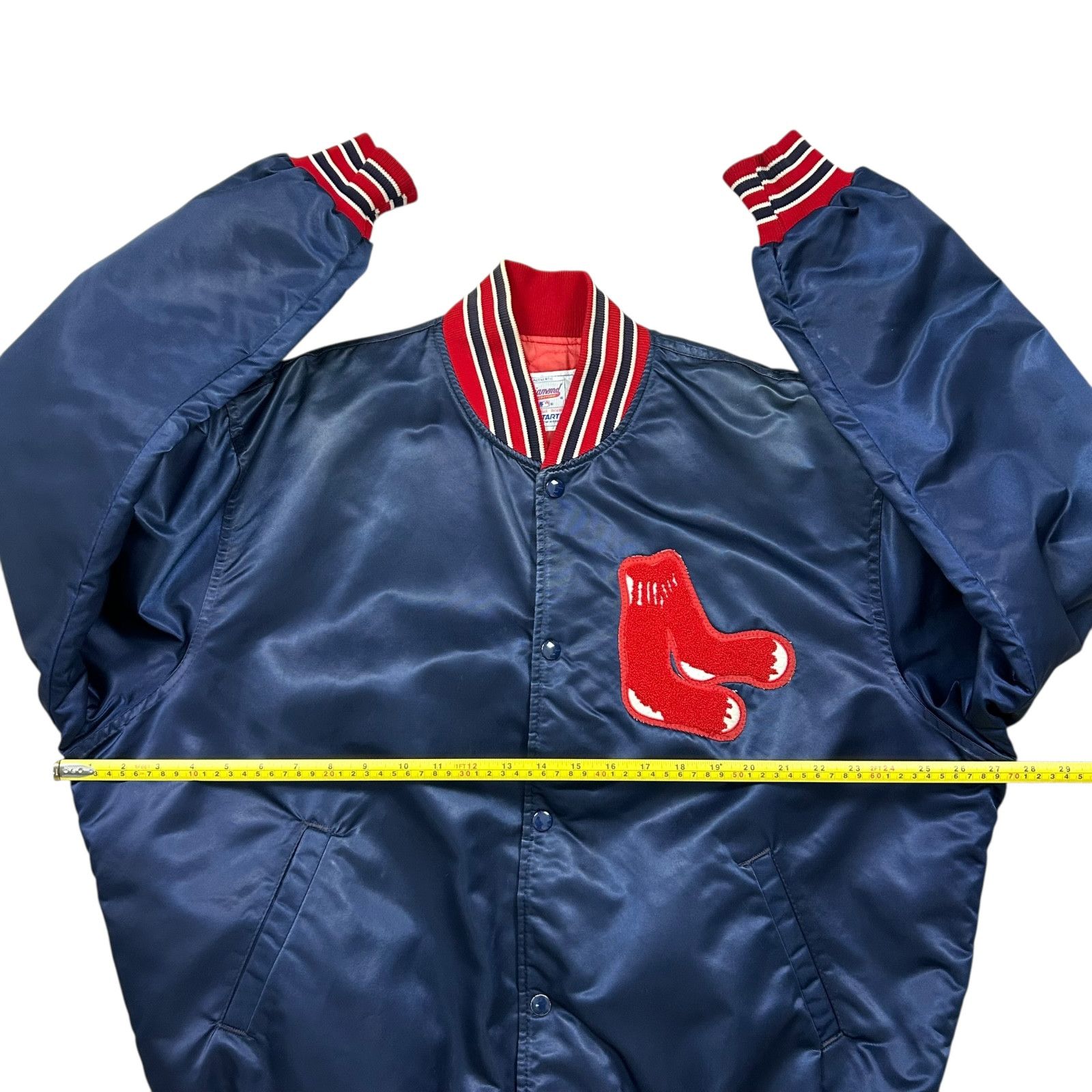 MLB VTG 90s MLB BOSTON RED SOX STARTER SATIN BOMBER JACKET Size US XL / EU 56 / 4 - 10 Thumbnail