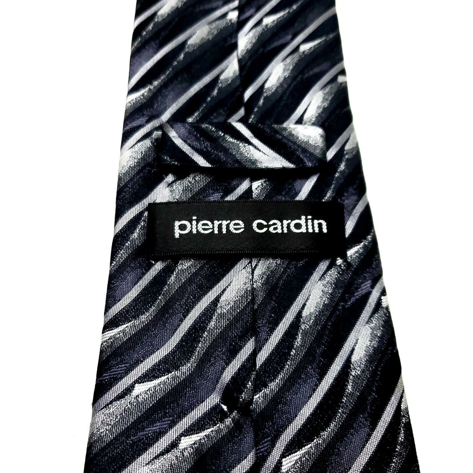 Pierre Cardin Pierre Cardin Silk Tie Woven Gray Black Abstract Long Size ONE SIZE - 3 Thumbnail