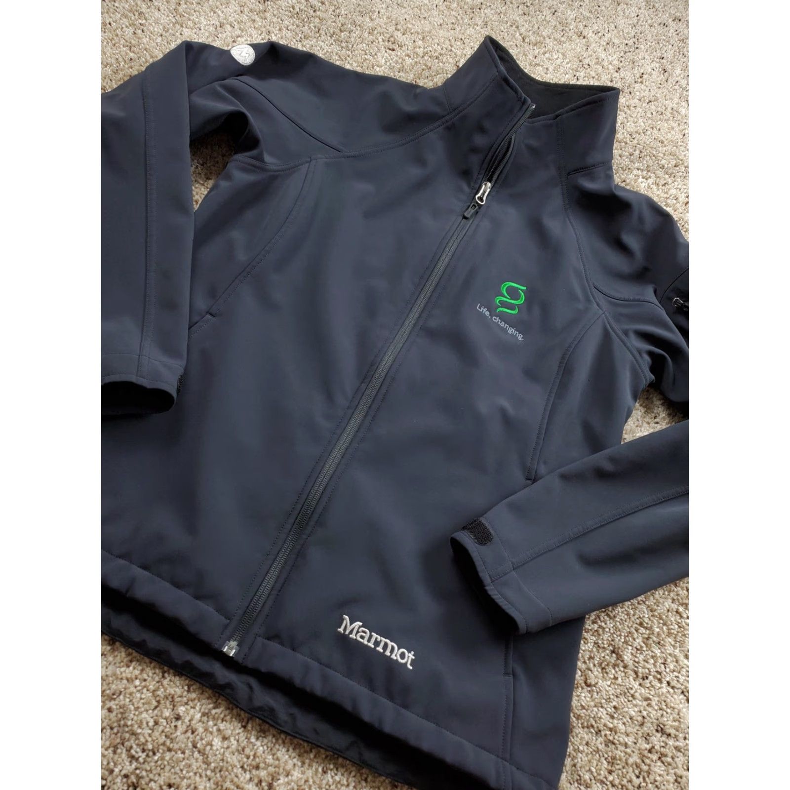 Marmot Marmot Gravity Jacket Womens Large Black Softshell Full Zip Stretch Fleece Lined Size L / US 10 / IT 46 - 2 Thumbnail
