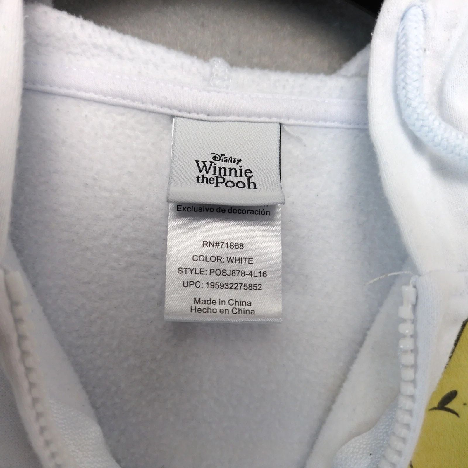 Disney Disney Winnie the Pooh Full Zip Hoodie Jacket Women's XS Size XS / US 0-2 / IT 36-38 - 4 Thumbnail