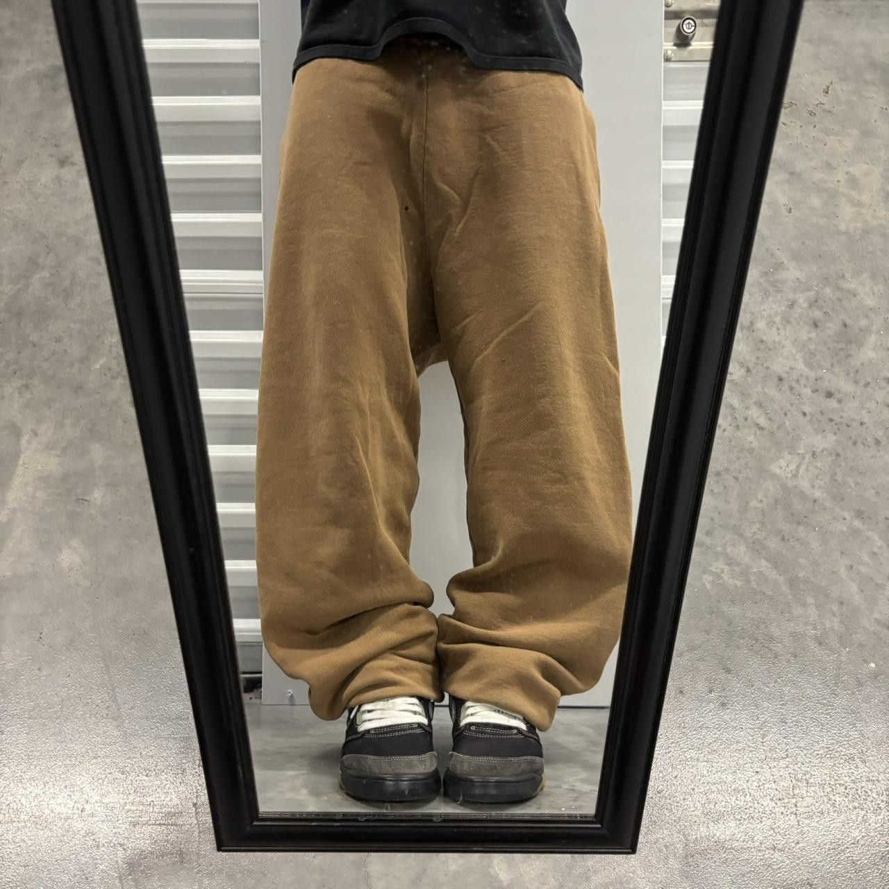 Japanese Brand × Vintage Crazy Vintage 90s Brown Streetwear Skater Essential Sweatpants! Size US 36 / EU 52 - 1 Thumbnail
