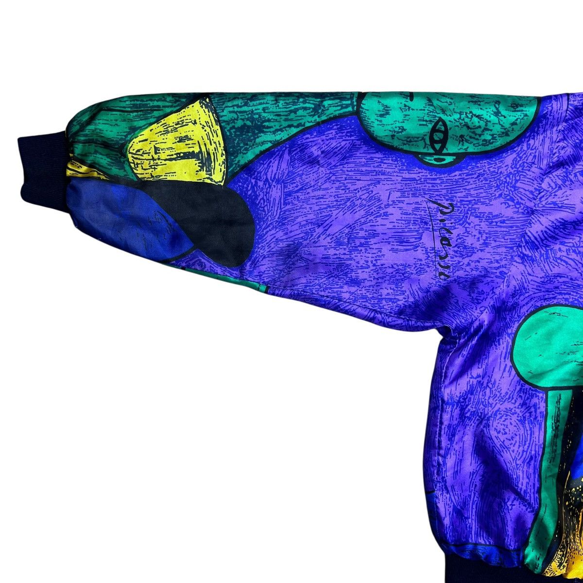 Other 1980s Picasso Abstract All Over Print Art Silk Satin Jacket Size XL / US 12-14 / IT 48-50 - 14 Thumbnail