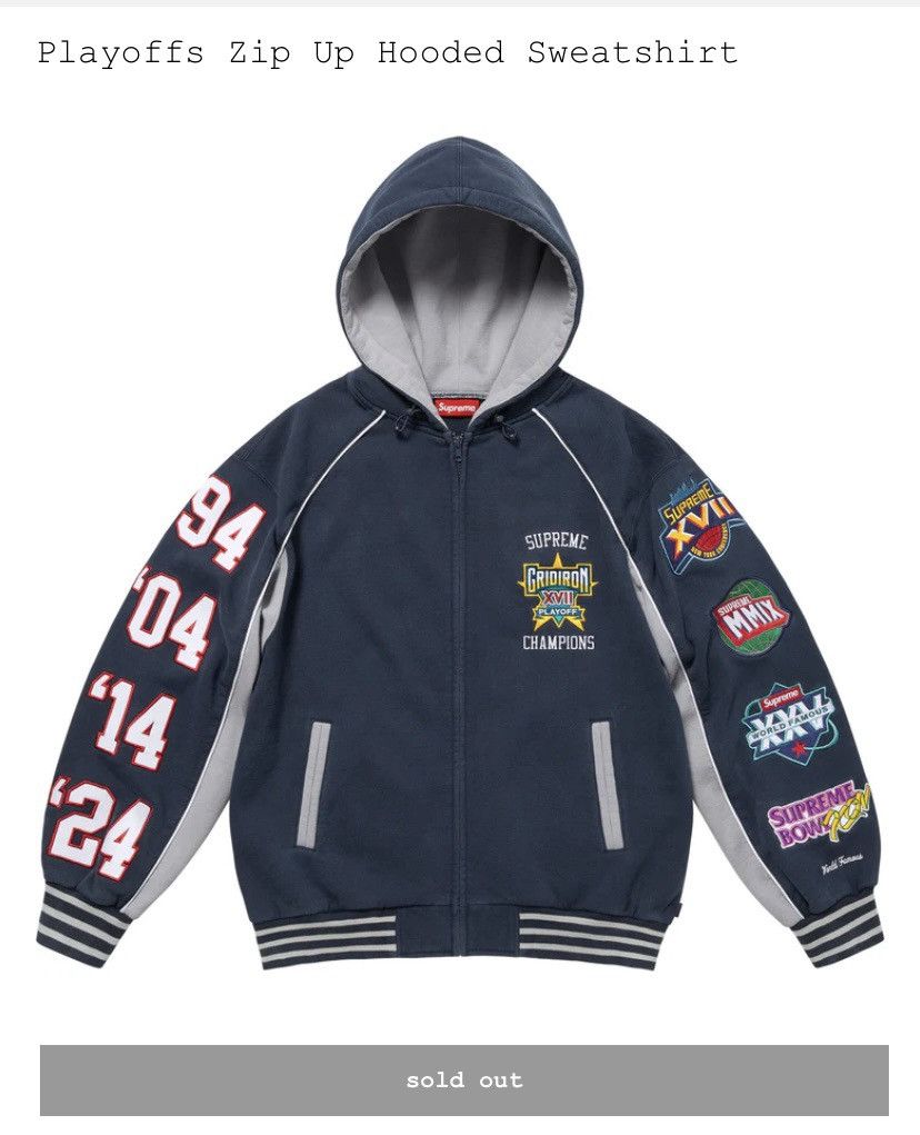 ジャケット・アウター Supreme Playoffs Zip Up HoodedSweatshirt Supreme Playoffs Zip Up Hooded Sweatshirt Black Men's - SS25