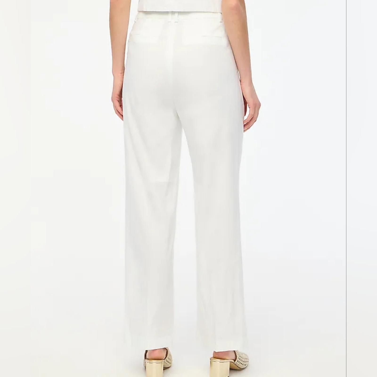 J.Crew J Crew Linen-Blend Wide-Leg Pleated Trouser Pant Size 26" / US 2 / IT 38 - 2 Thumbnail