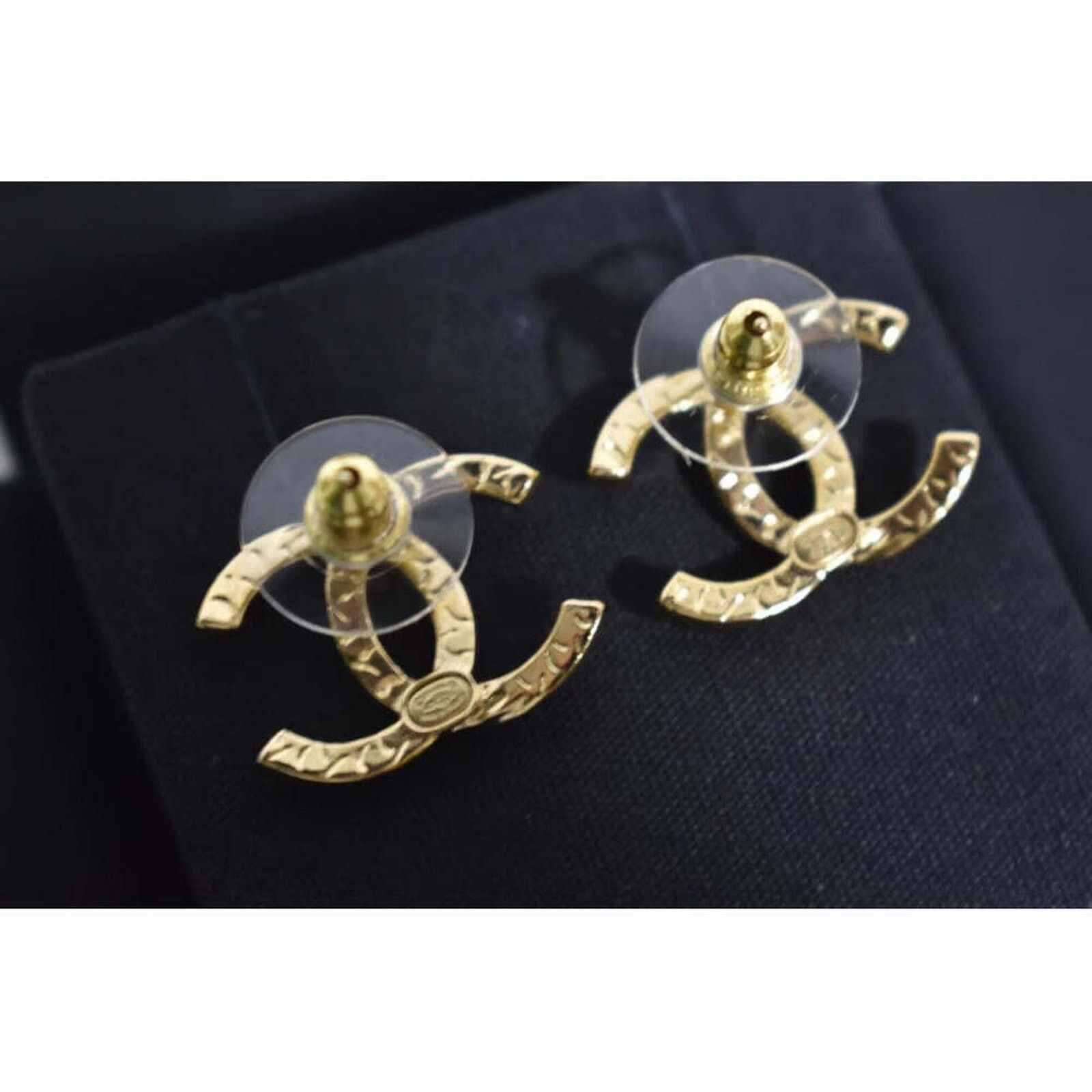 Chanel Chanel Gold Crystal Interlocking Drop Statement Stud Earring Size ONE SIZE - 7 Thumbnail