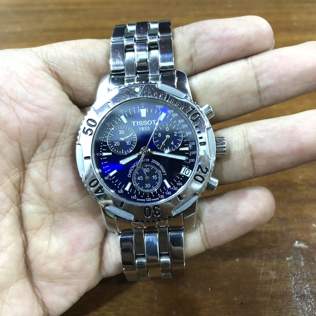 Vintage Tissot Prs200 Chronograph Watch in Silver, Men's