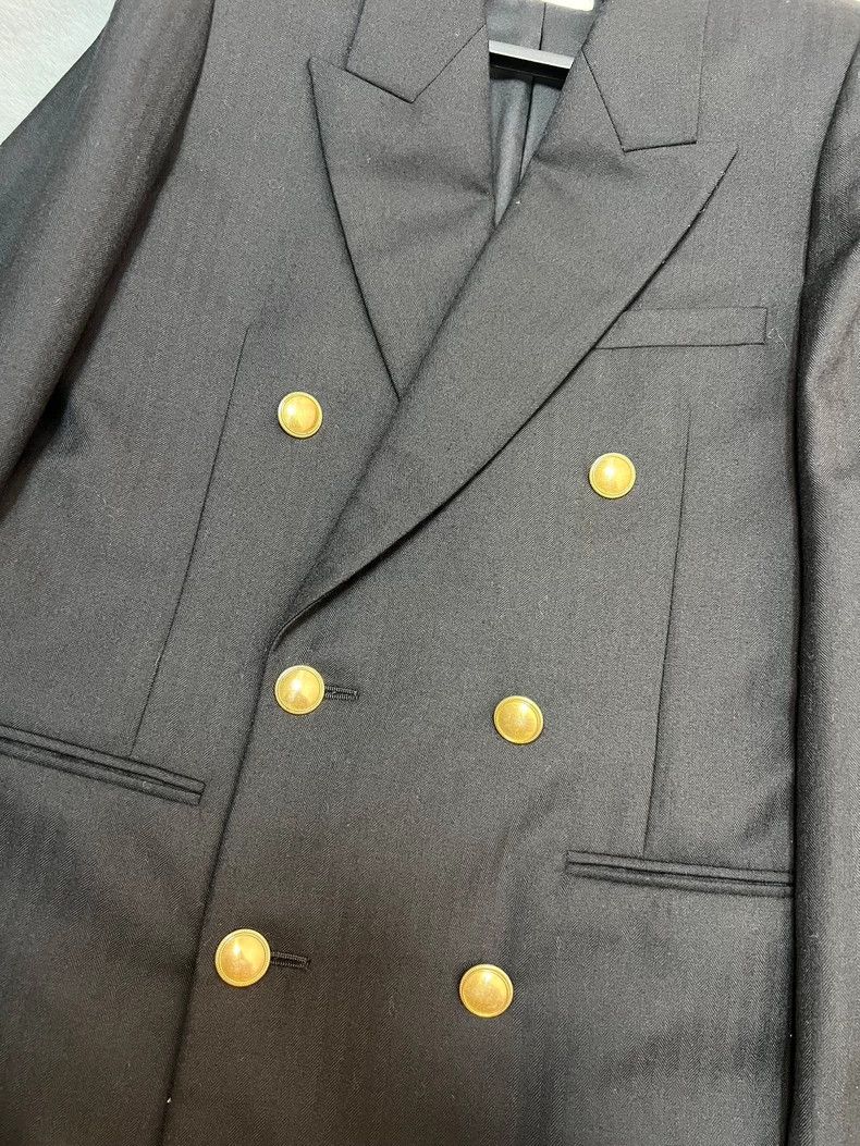 Saint Laurent Paris Saint laurent paris Black gun collar striped wool double-br Size XS / US 0-2 / IT 36-38 - 4 Thumbnail