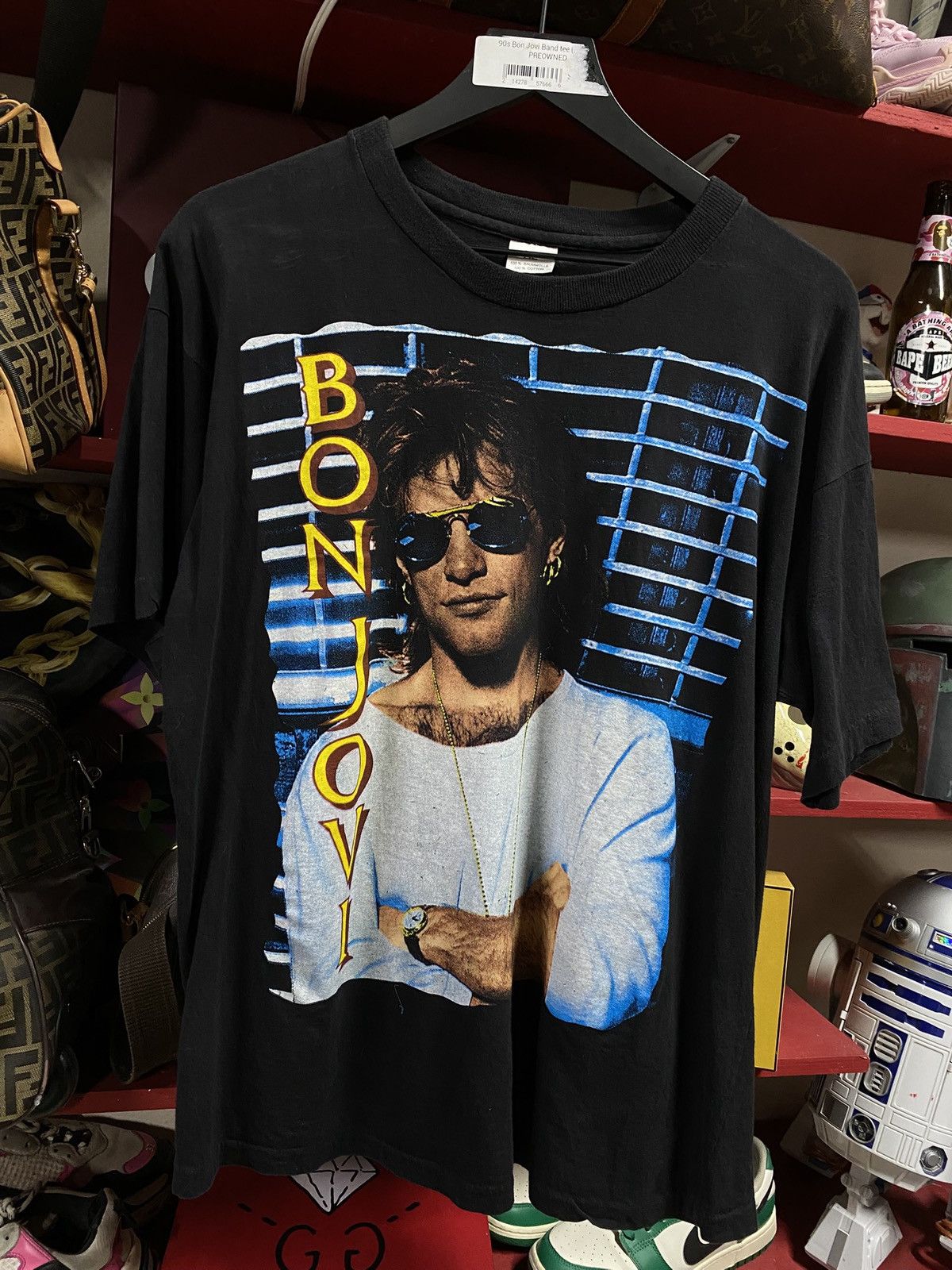 Vintage 90’s Jon Bon Jovi Euro Band Tee Shirt Medium