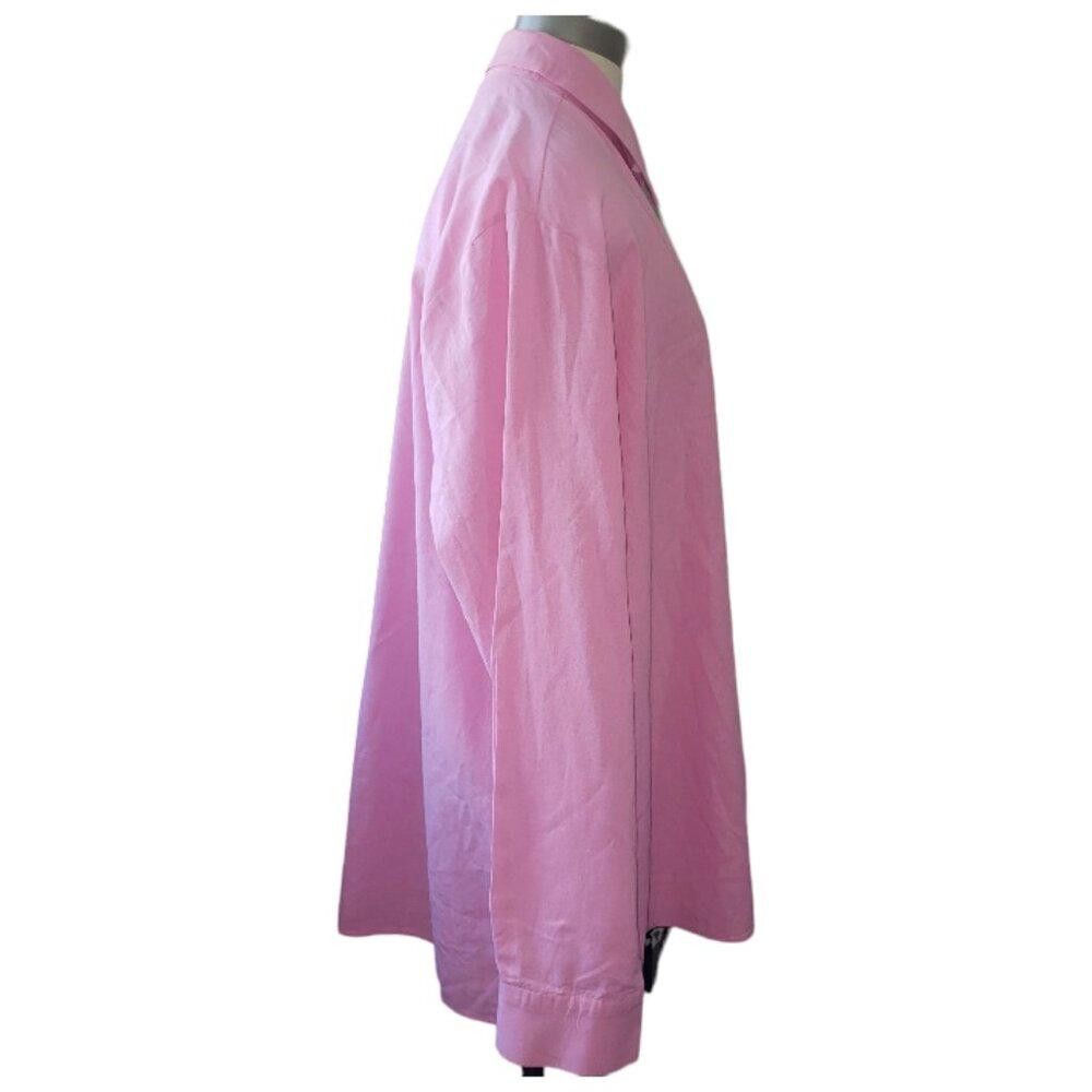 Designer CT1616 Men's Pink Long Sleeve Linen Shirt XL Size US XL / EU 56 / 4 - 2 Thumbnail