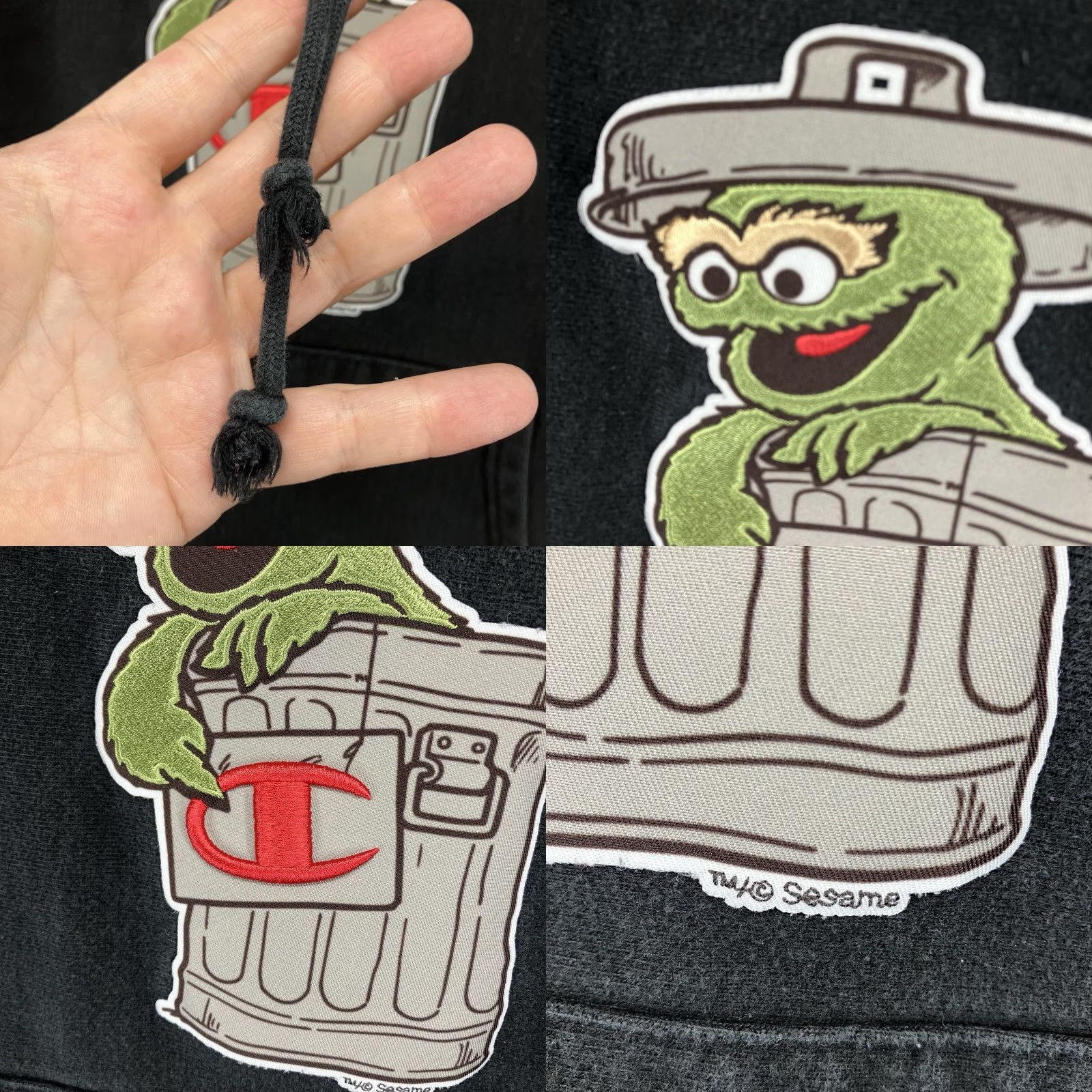 Champion VINTAGE Champion Reverse Weave Hoodie Small Black Sesame Street Oscar Grouch VTG Y2K Size US S / EU 44-46 / 1 - 8 Thumbnail