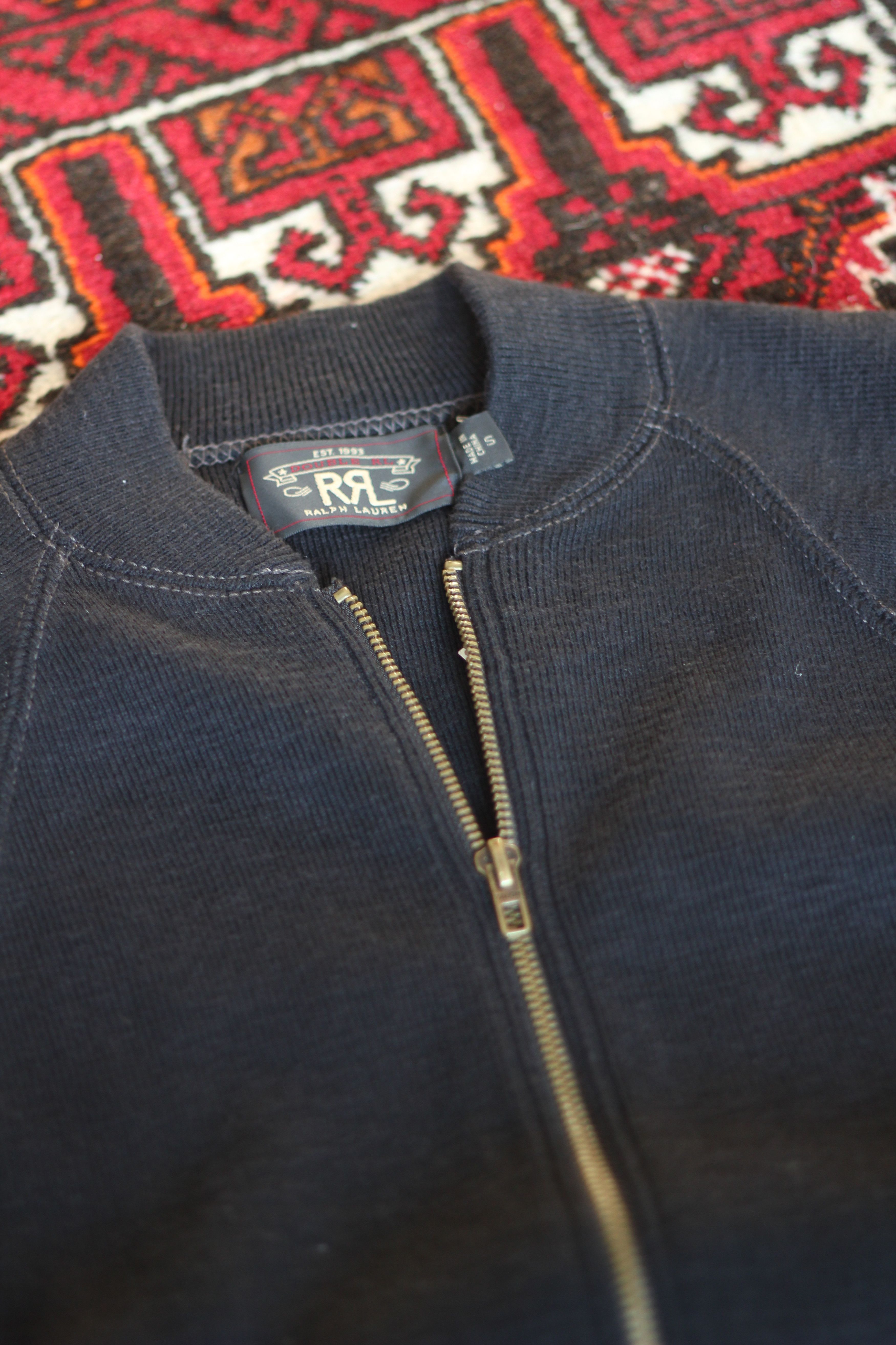 image of Rrl Ralph Lauren Double Rl Military C-2 Black Zip Jacket, Men's (Size Small)