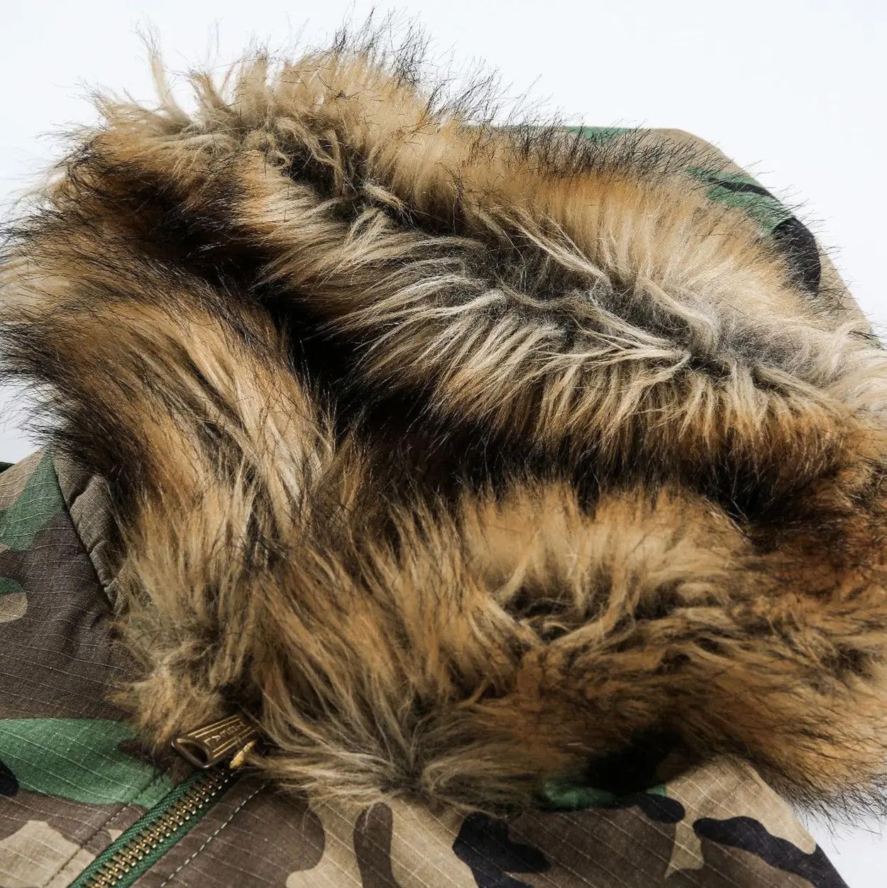 Japanese Brand Reversible Camouflage Fur Hooded Jacket, Military Style Size US L / EU 52-54 / 3 - 4 Thumbnail
