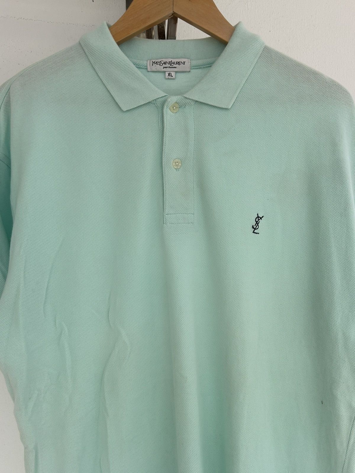 Yves Saint Laurent YSL Turqoise Polo Tee Japan Vintage Size US XL / EU 56 / 4 - 1 Thumbnail