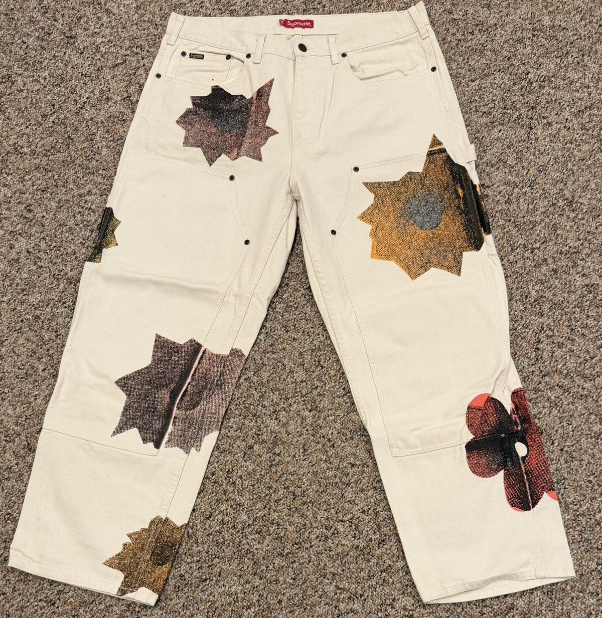 Supreme Supreme Nate Lowman Bullet Hole Double Knee Canvas Work