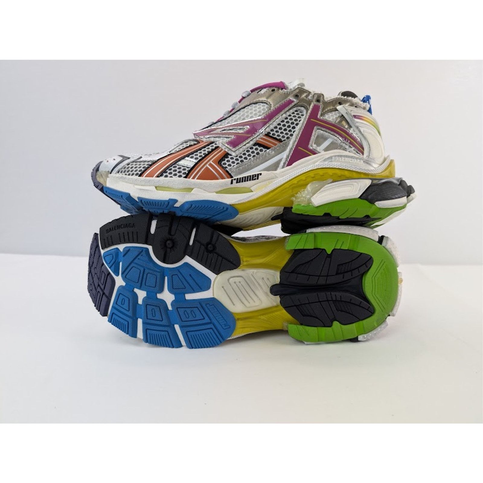 Balenciaga o1rshd1 Runner Sneakers in Multicolor / Mesh / Rubber Size US 13 / EU 46 - 14 Thumbnail