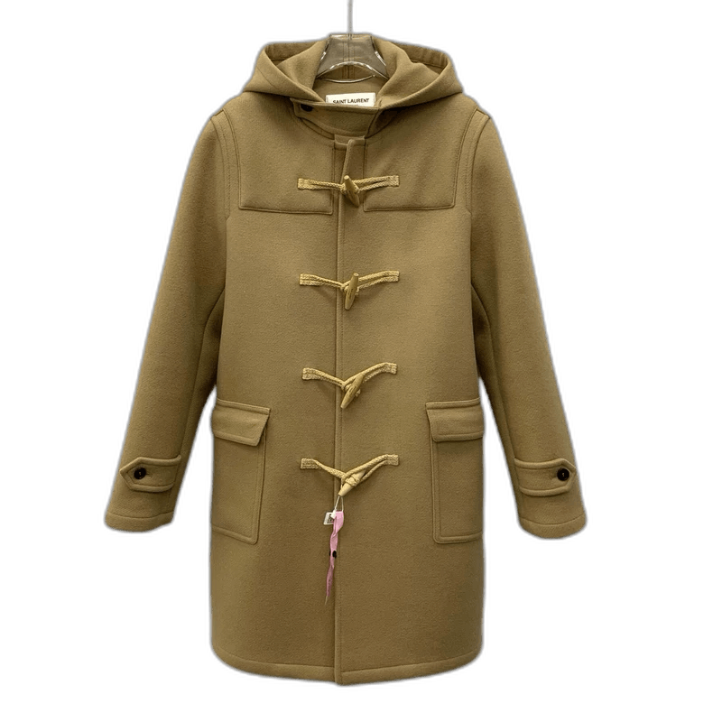 Saint Laurent Paris Saint Laurent Brown Wool Hooded Coat Size L / US 10 / IT 46 - 1 Thumbnail