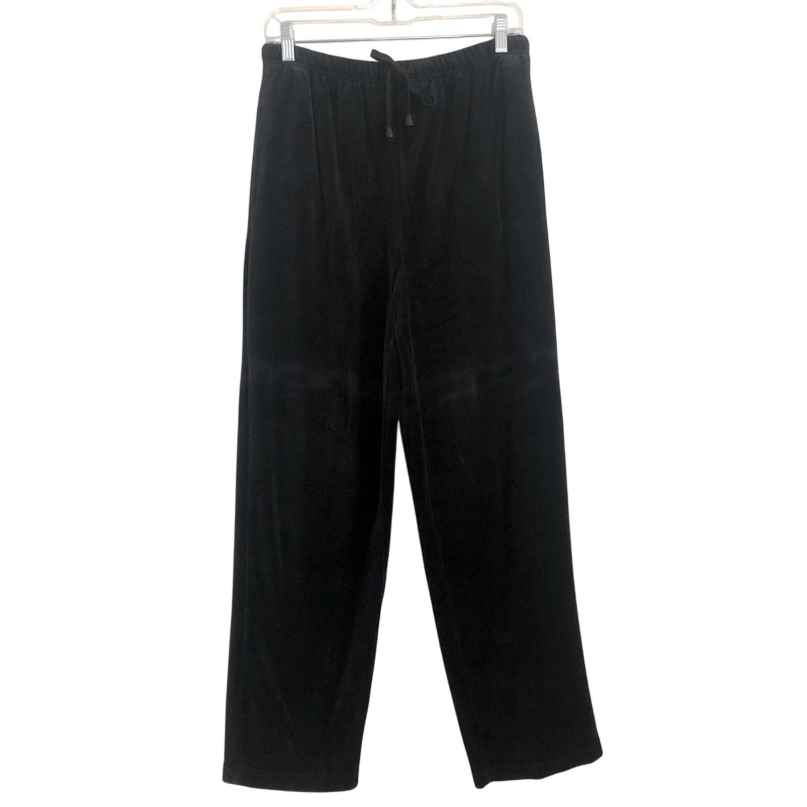 Other Onque Casuals Black Velour Velvet Sweatpants Track Pants Size 26" / US 2 / IT 38 - 1 Thumbnail
