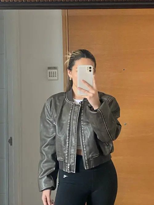 Japanese Brand Retro Long Sleeve Crop Bomber Jacket Size S / US 4 / IT 40 - 1 Thumbnail