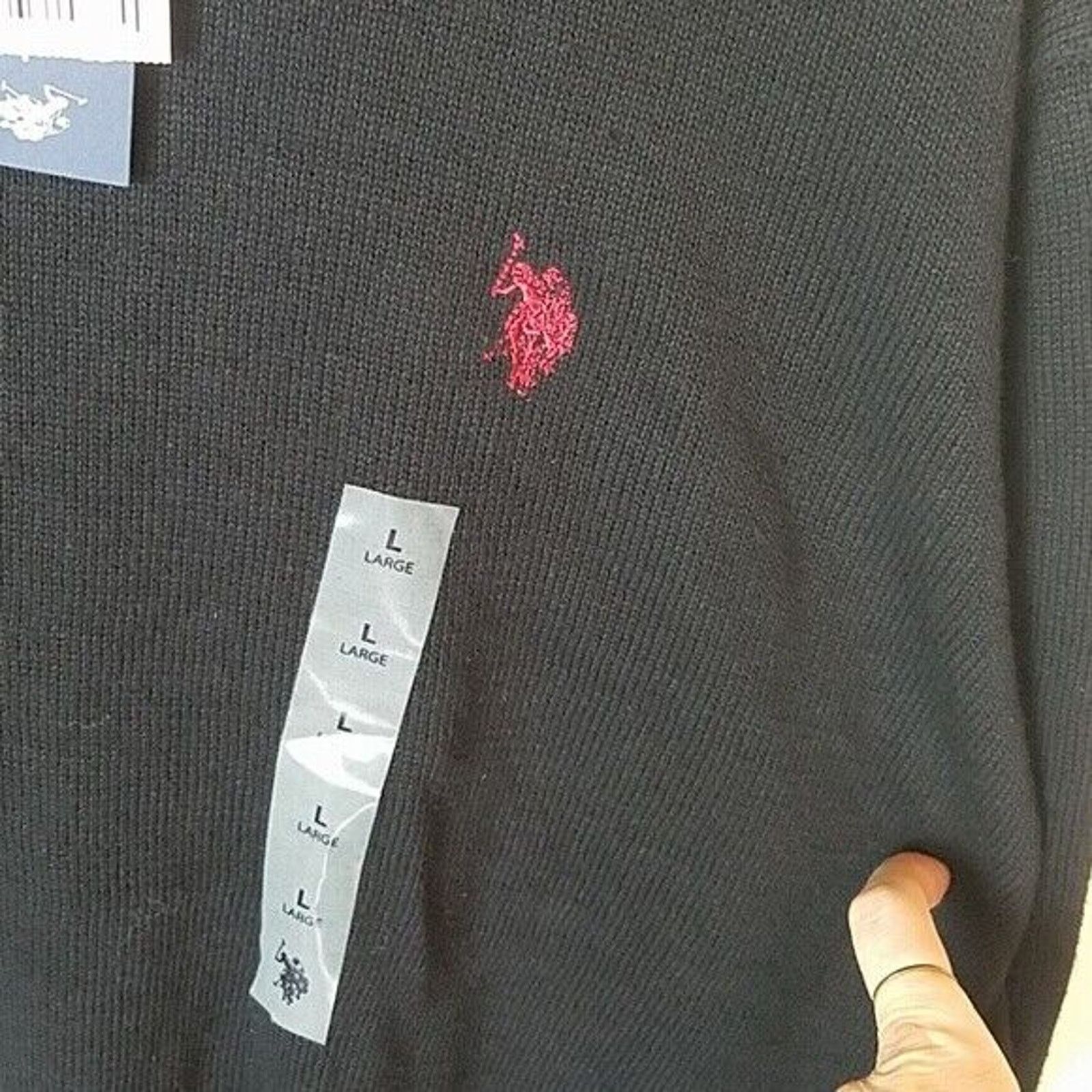 U.S. Polo Assn. US Polo Assn Sweater Mens L Black Pullover Crewneck Casual Size L / US 10 / IT 46 - 2 Thumbnail