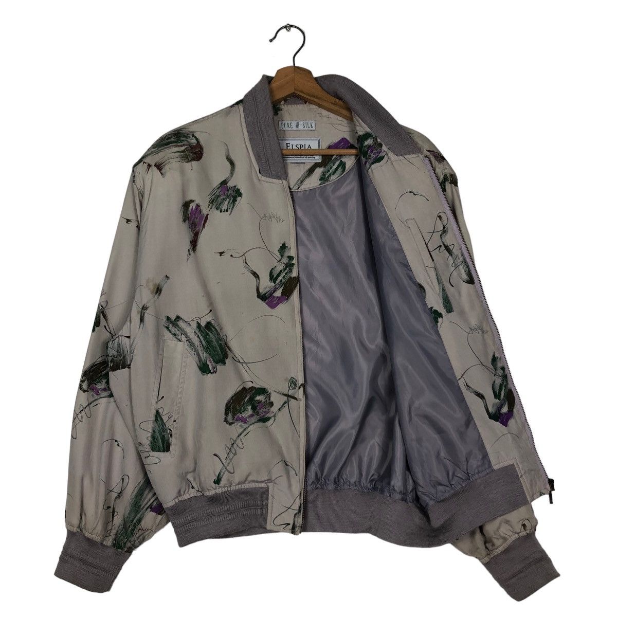 Japanese Brand 🔥Vintage Bomber Jacket Pure Silk Elspia Issey Miyake Size US M / EU 48-50 / 2 - 11 Thumbnail