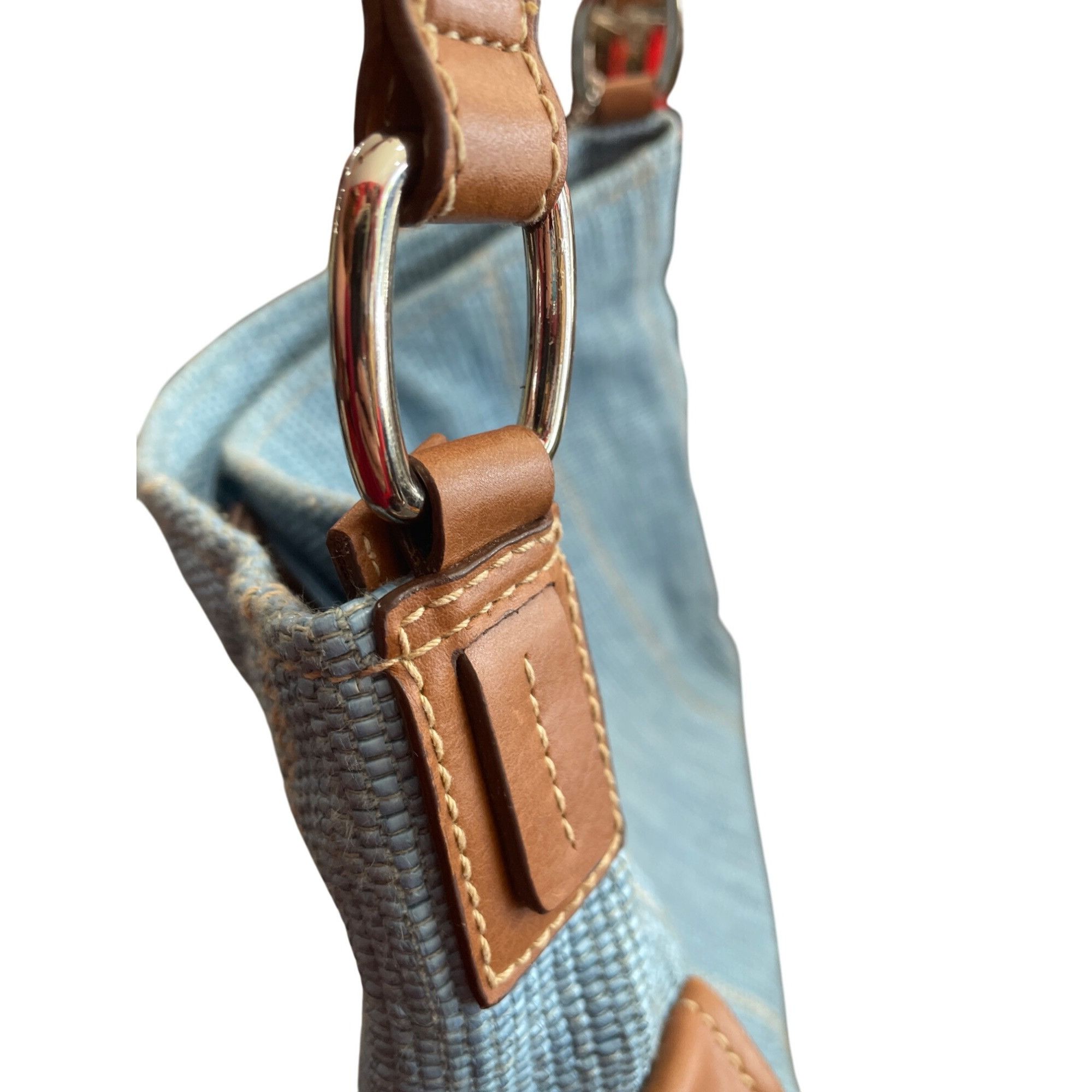 Fossil Fossil Classic Womens blue woven fabric leather Shoulder han Size ONE SIZE - 10 Thumbnail