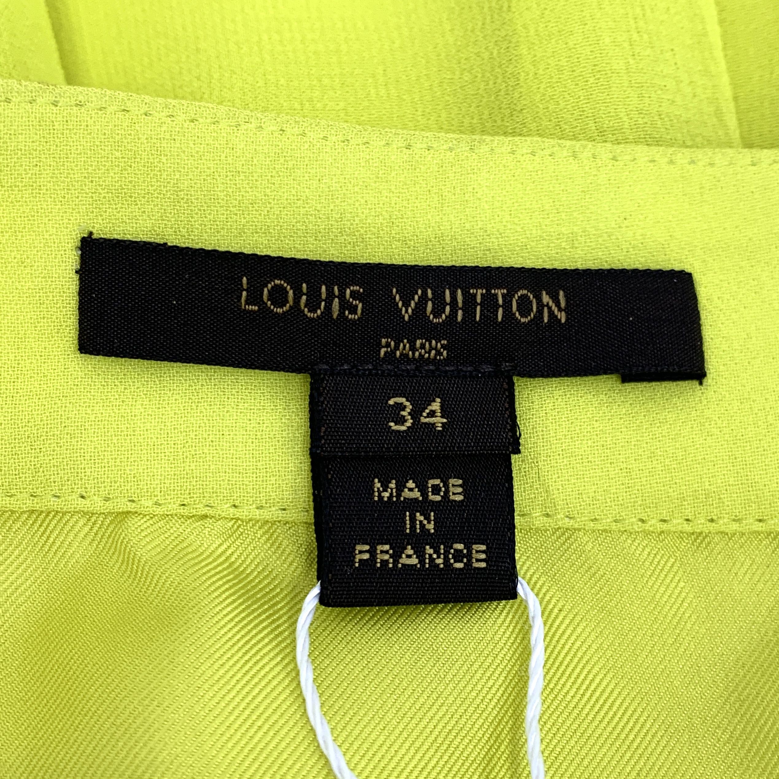 Louis Vuitton Louis Vuitton Skirt – Neon Yellow Pleated (Size XXS) Size 24" / US 00 / IT 34 - 2 Thumbnail