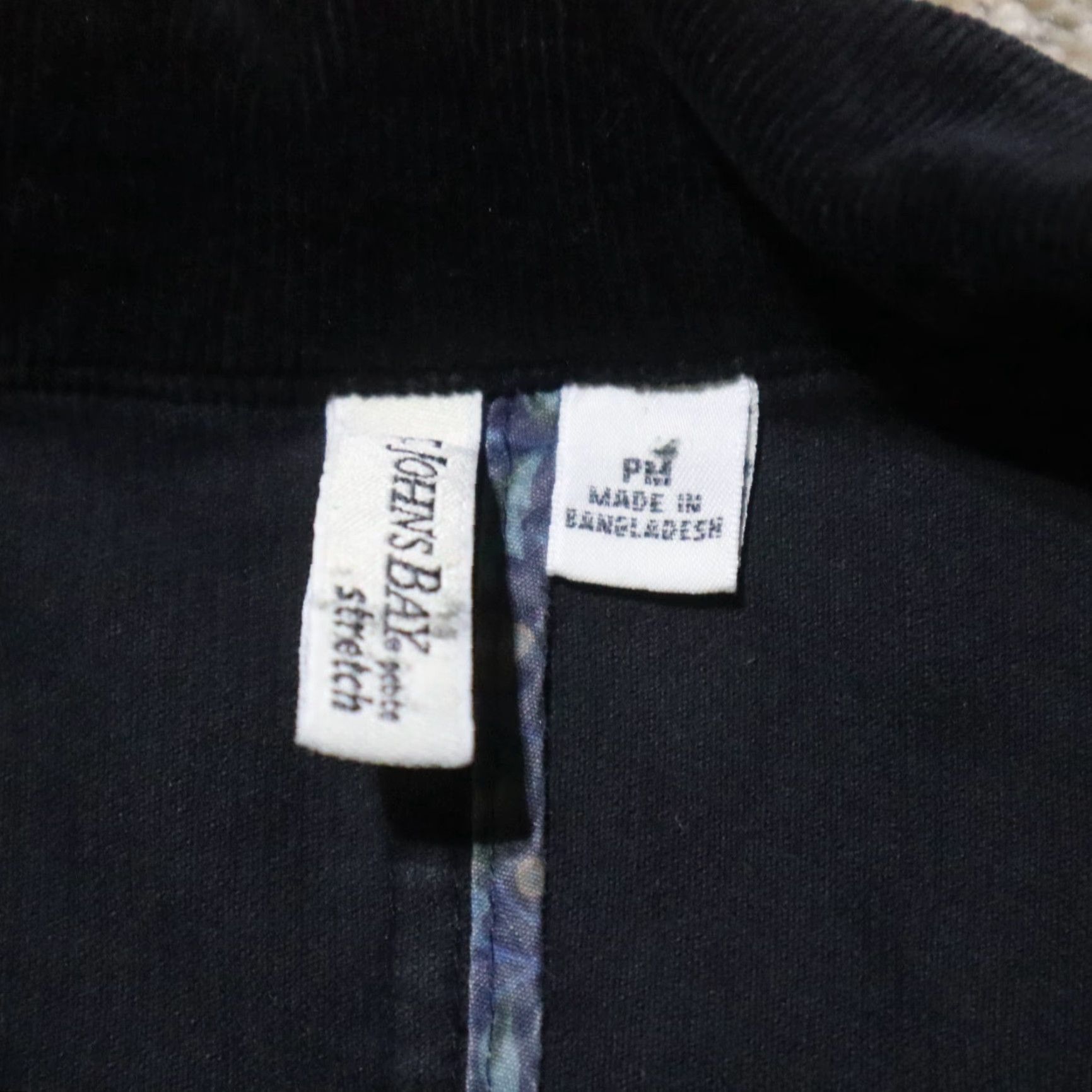 Vintage St Johns Bay Jacket Women's PM Petite Medium Corduroy Black 3 Buttons 2 Pockets Coat Size M / US 6-8 / IT 42-44 - 3 Thumbnail