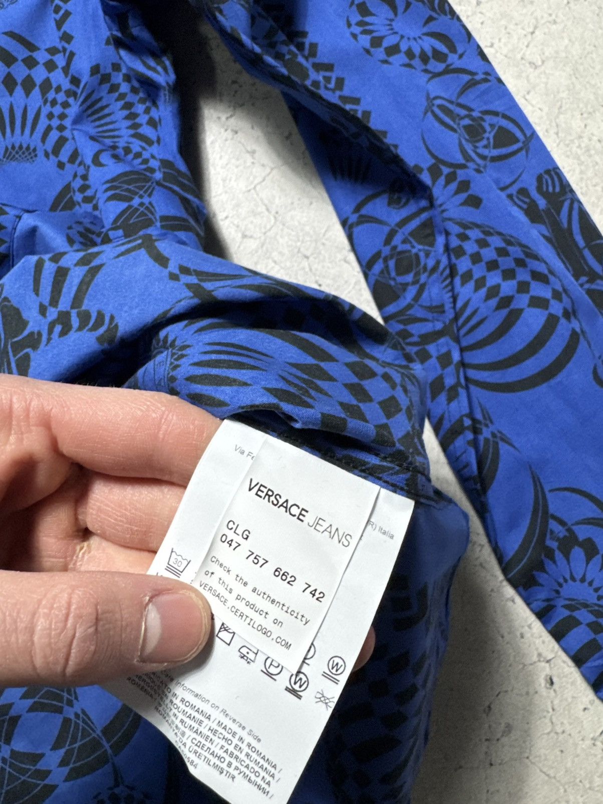Versace Versace Jeans Luxury Button Up Shirt Size XL Blue Size US XL / EU 56 / 4 - 9 Thumbnail