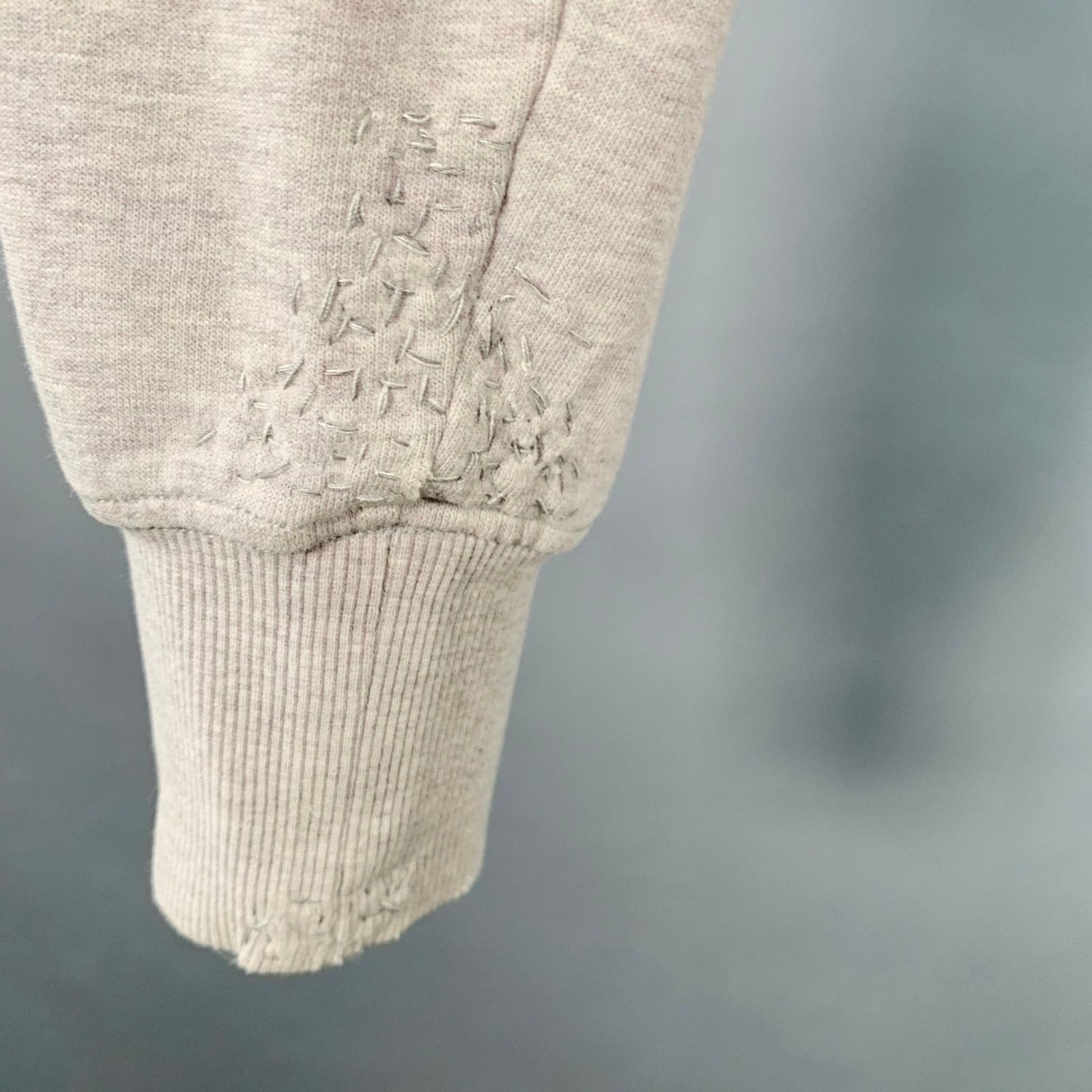 Yves Saint Laurent Size M Heather Grey Cotton Distressed Studded Sweatshirt Size US M / EU 48-50 / 2 - 7 Thumbnail