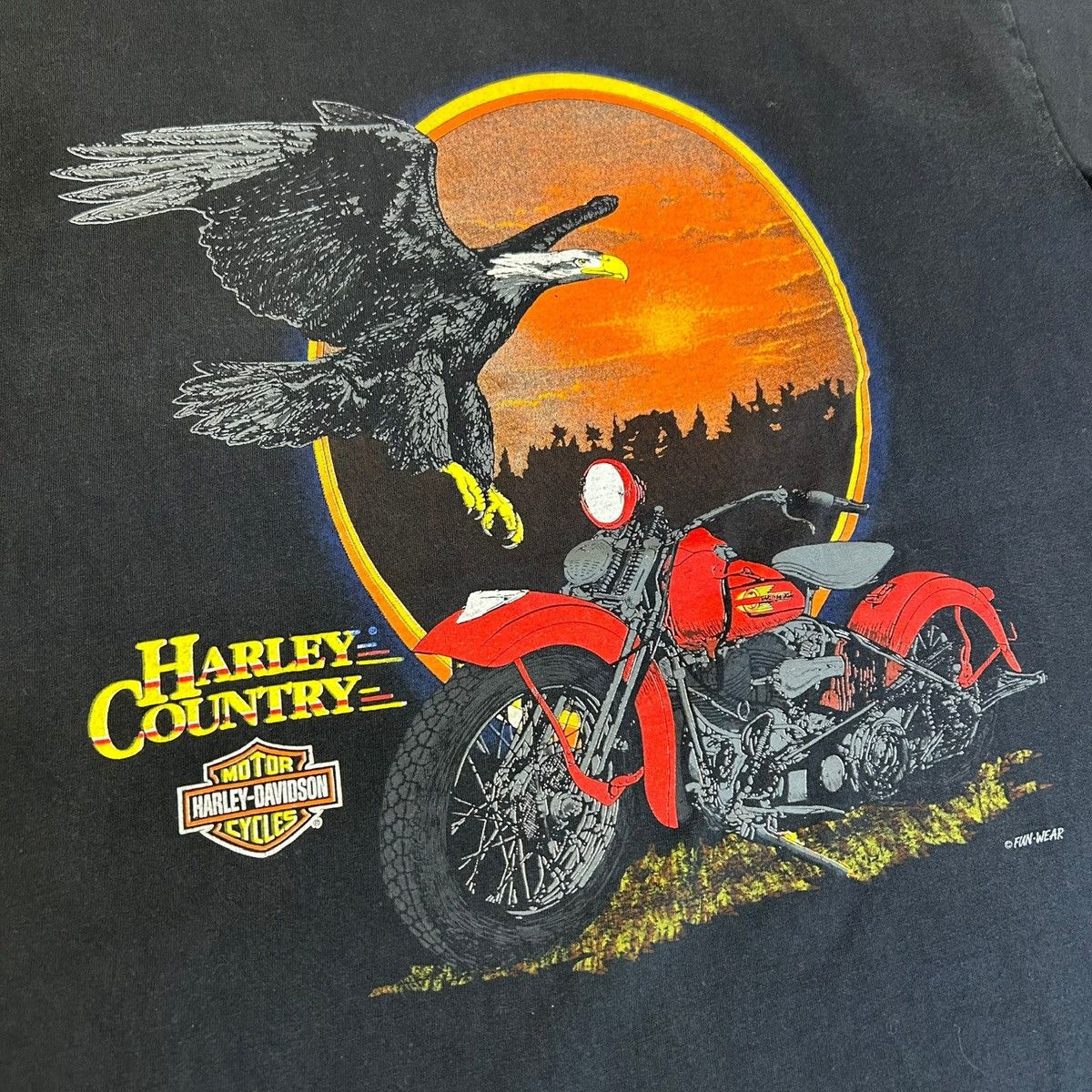 Harley Davidson 1995 Harley Davidson Bald Eagle RARE Vintage Graphic T Shirt Size US L / EU 52-54 / 3 - 2 Thumbnail