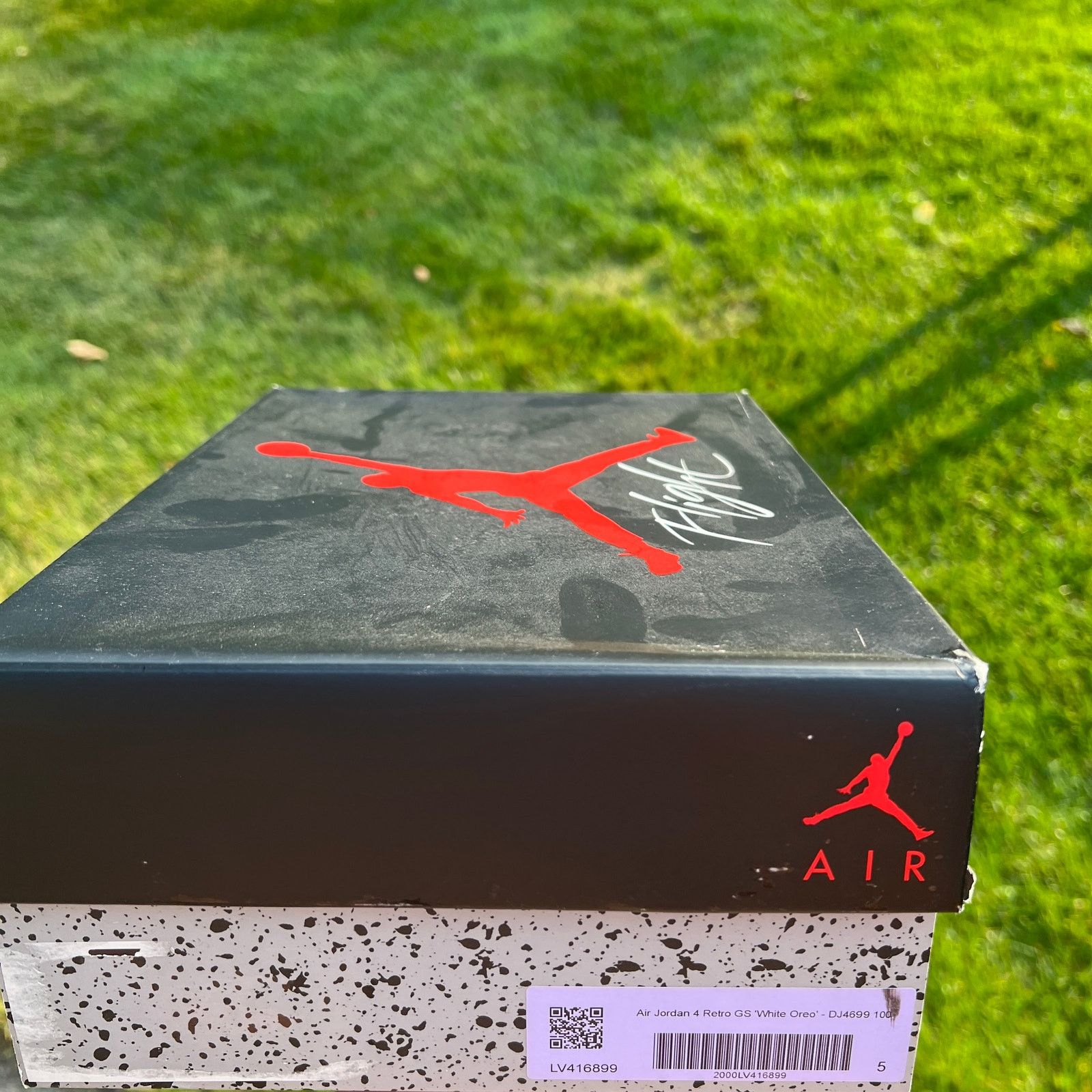 Jordan Brand × Nike Nike Air Jordan 4 Retro GS White Oreo Men's Shoes - Size 5 Size US 5 / EU 37 - 10 Thumbnail
