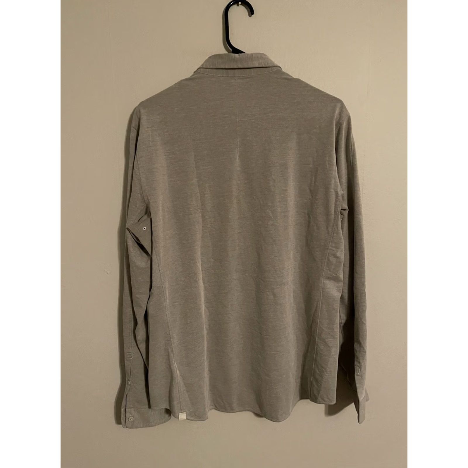 Lululemon Lululemon Commission Gray Long Sleeve Button Up Dress Shirt - Men's Large Shirt Regular Knit Black Color 30/22.5/26.5 2000s Size 42R - 3 Thumbnail