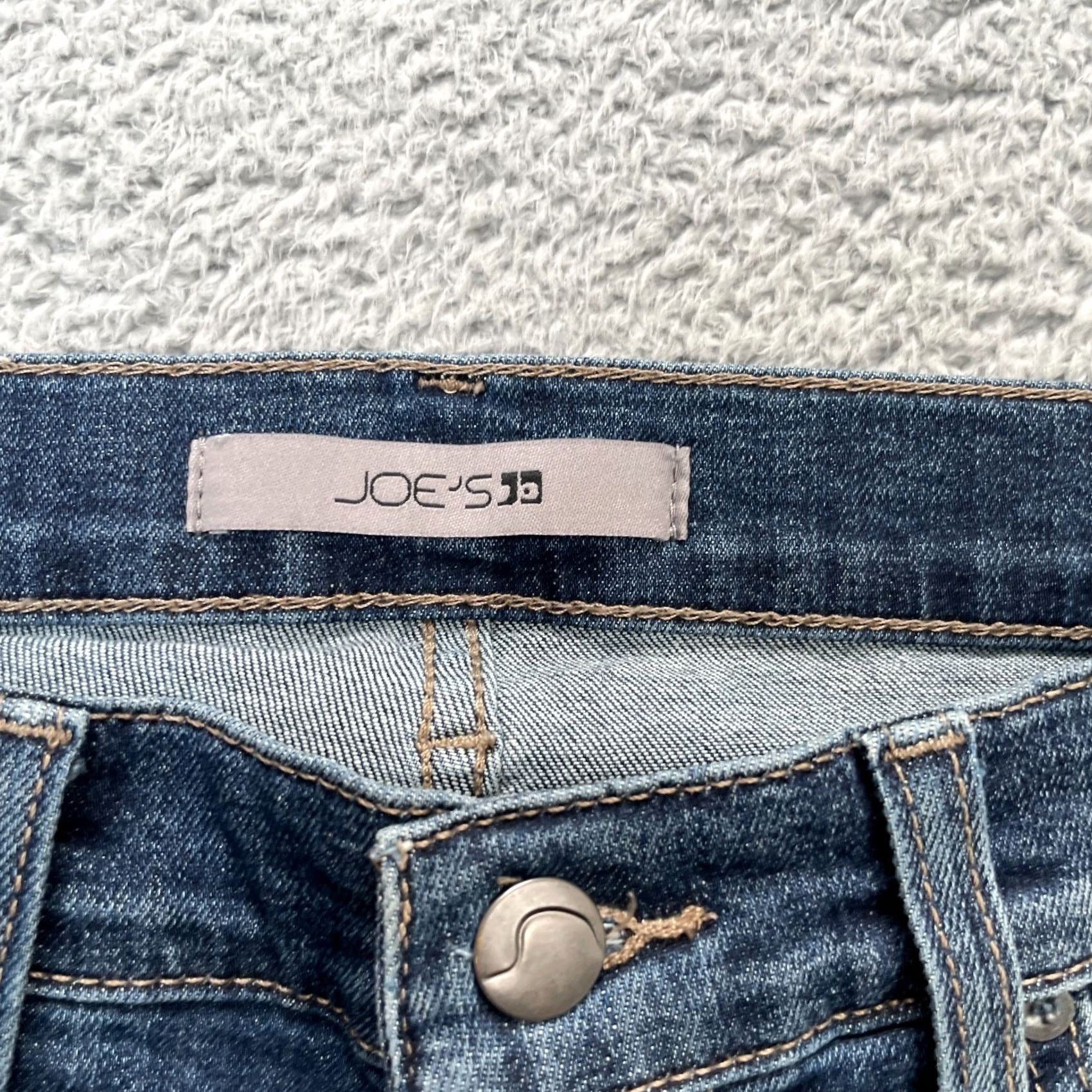 Vintage Joes Jeans Womens 27 Blue Cropped Straight Leg Denim Cotton Mid Rise Raw Hem Jeans Size 27" / US 4 / IT 40 - 3 Thumbnail