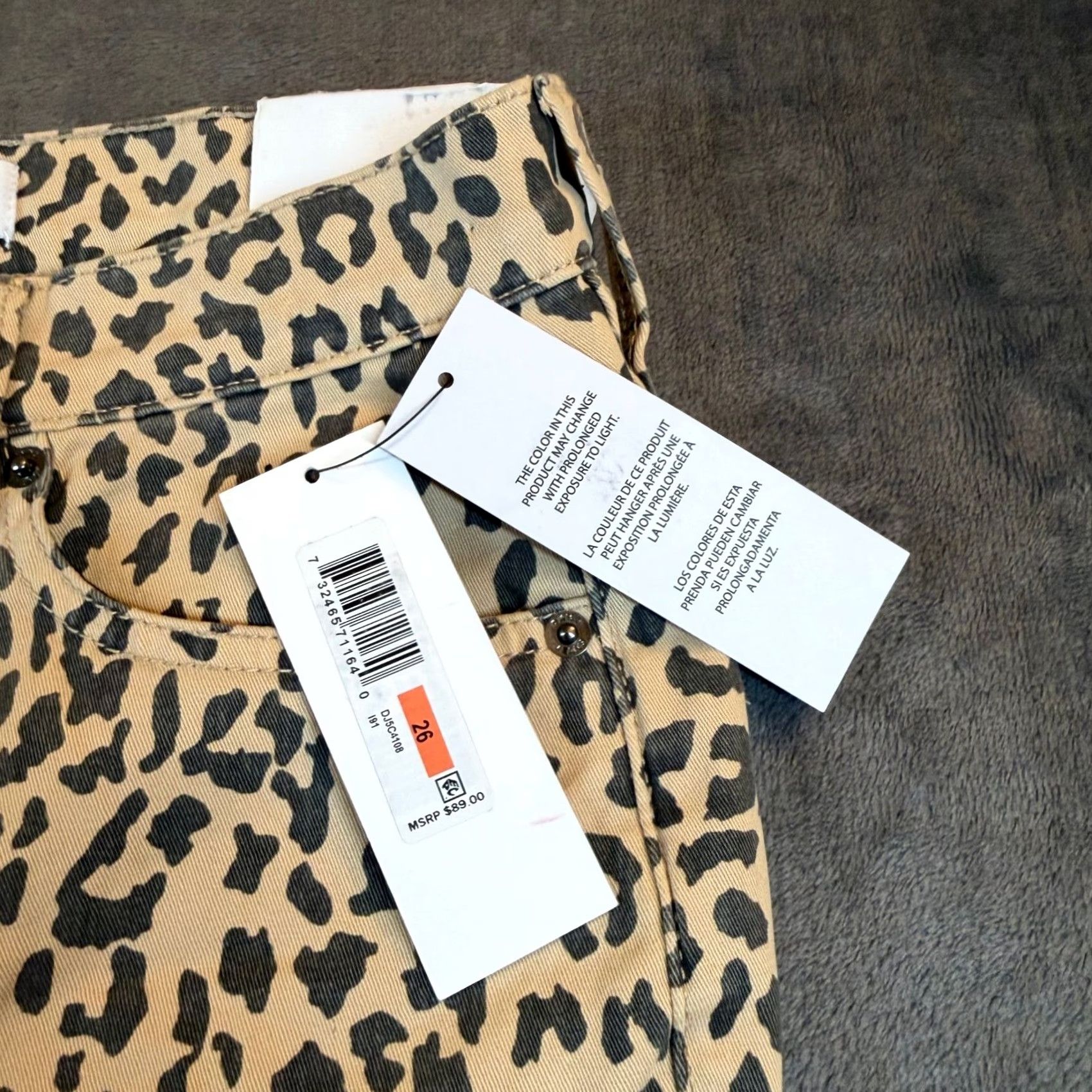 DKNY DKNY Jeans Leopard Print High Rise Flare Pants Tan Black Womens size 26 NWT Size 26" / US 2 / IT 38 - 2 Thumbnail